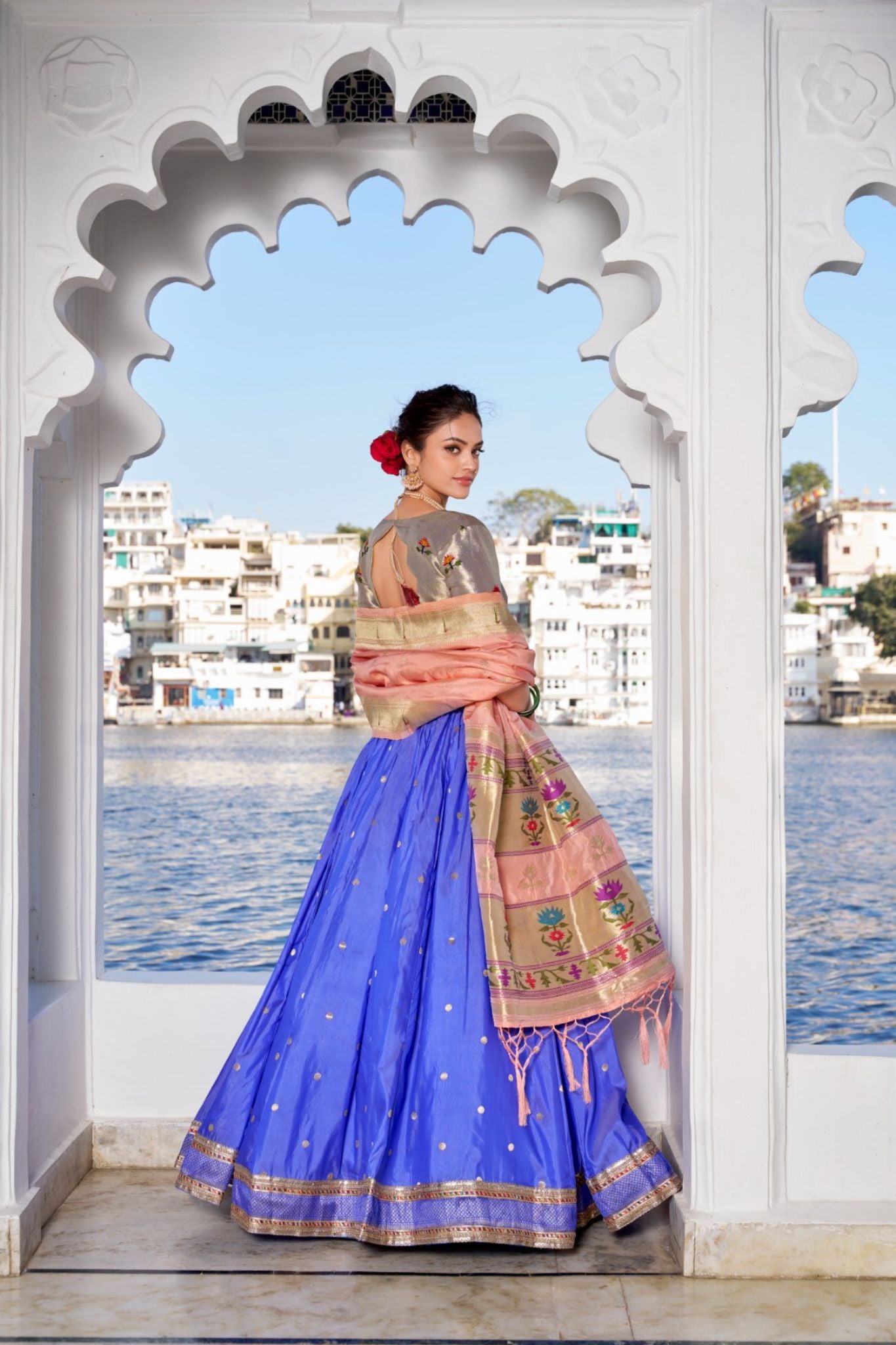 Jacquard Silk Designer Weaving Zari Work Paithani Lehenga Set