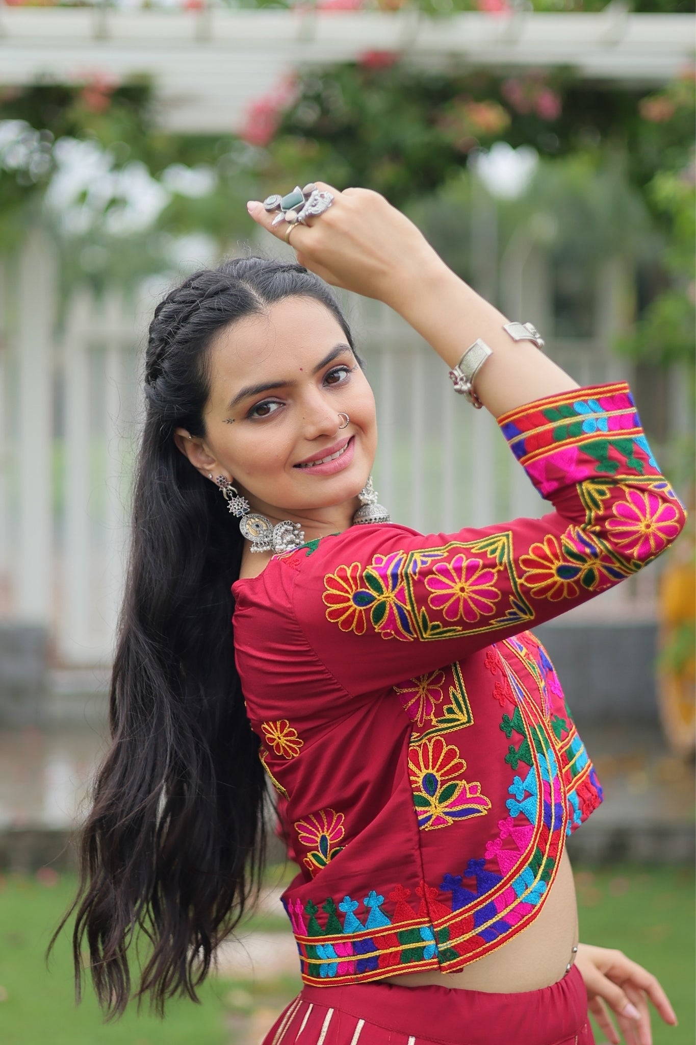 Kutchi Gamthi Embroidered Work Designer Navratri Lehenga Choli