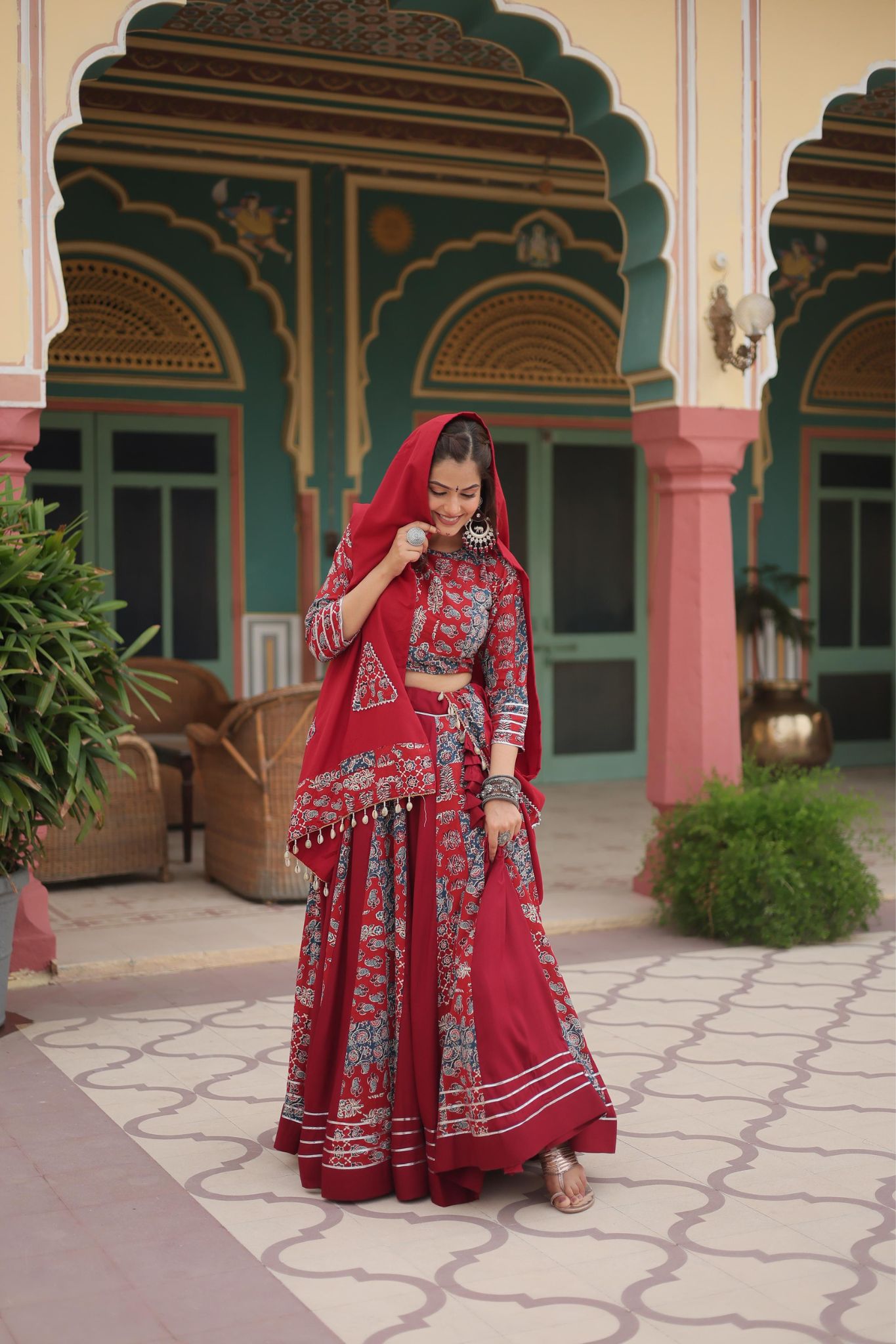 Printed Readymade Rayon Designer Navratri Lehenga Choli