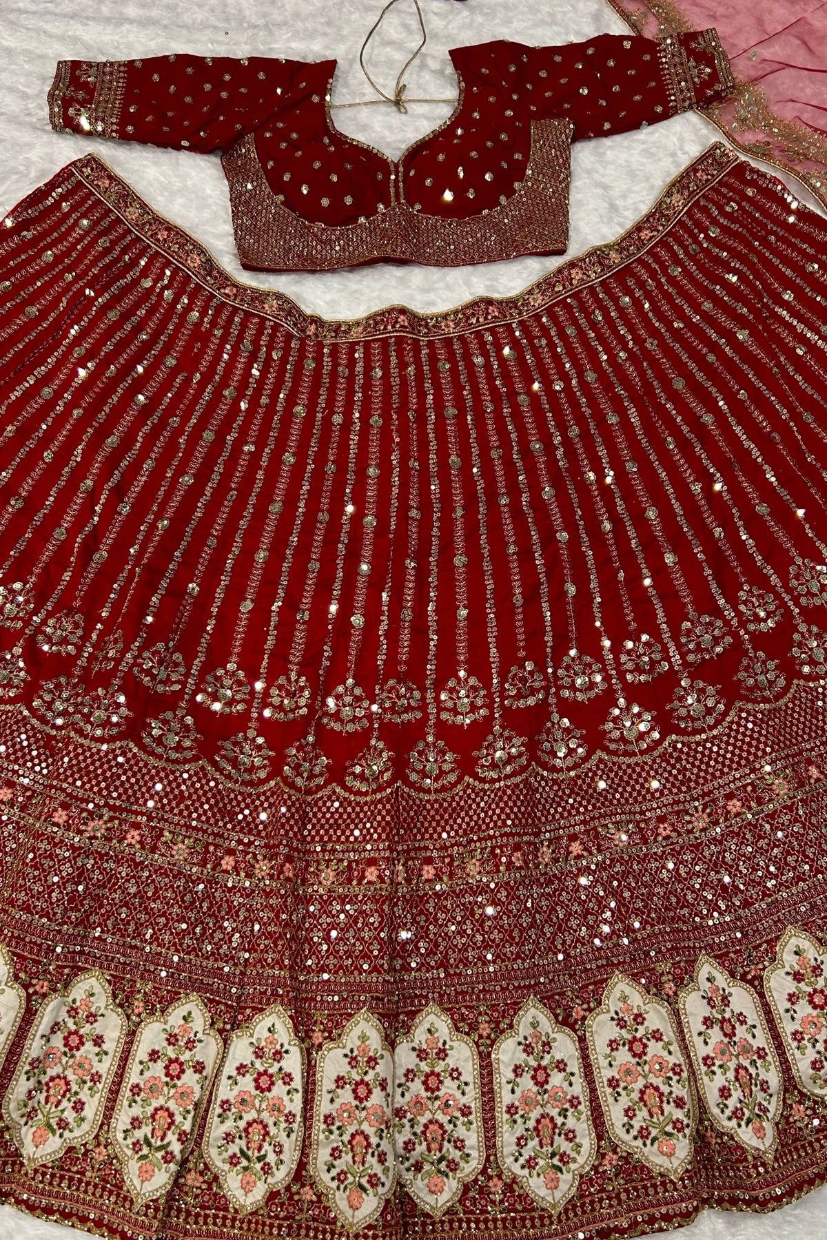 Maroon Color Rangoon Silk Fabric With Sequence Work Bridal Choli For Woman