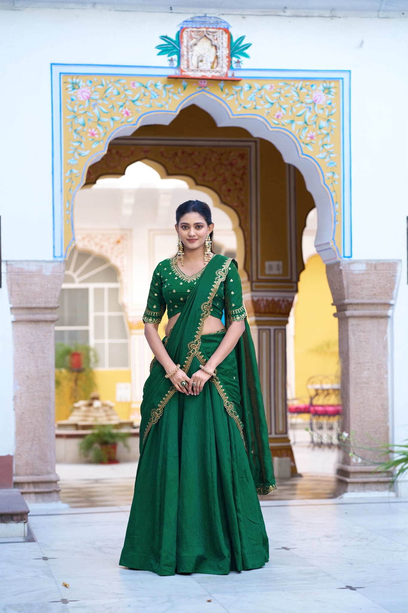 Designer Silk Lehenga Choli For Women With Sequins Thread Embroidery Dupatta