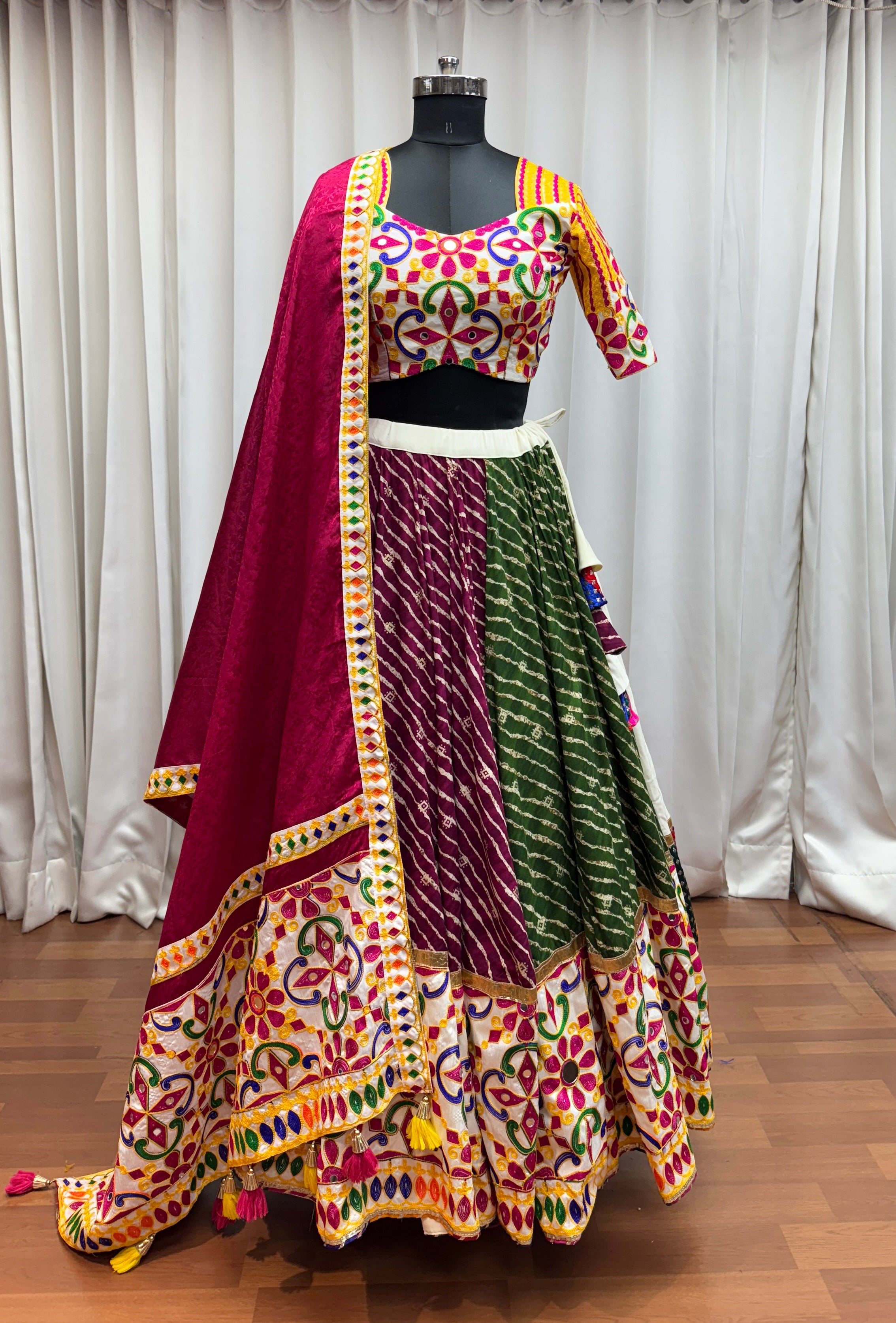 Navratri Designer Beautiful Tread Embroidered With Mirror Work Lehenga Choli