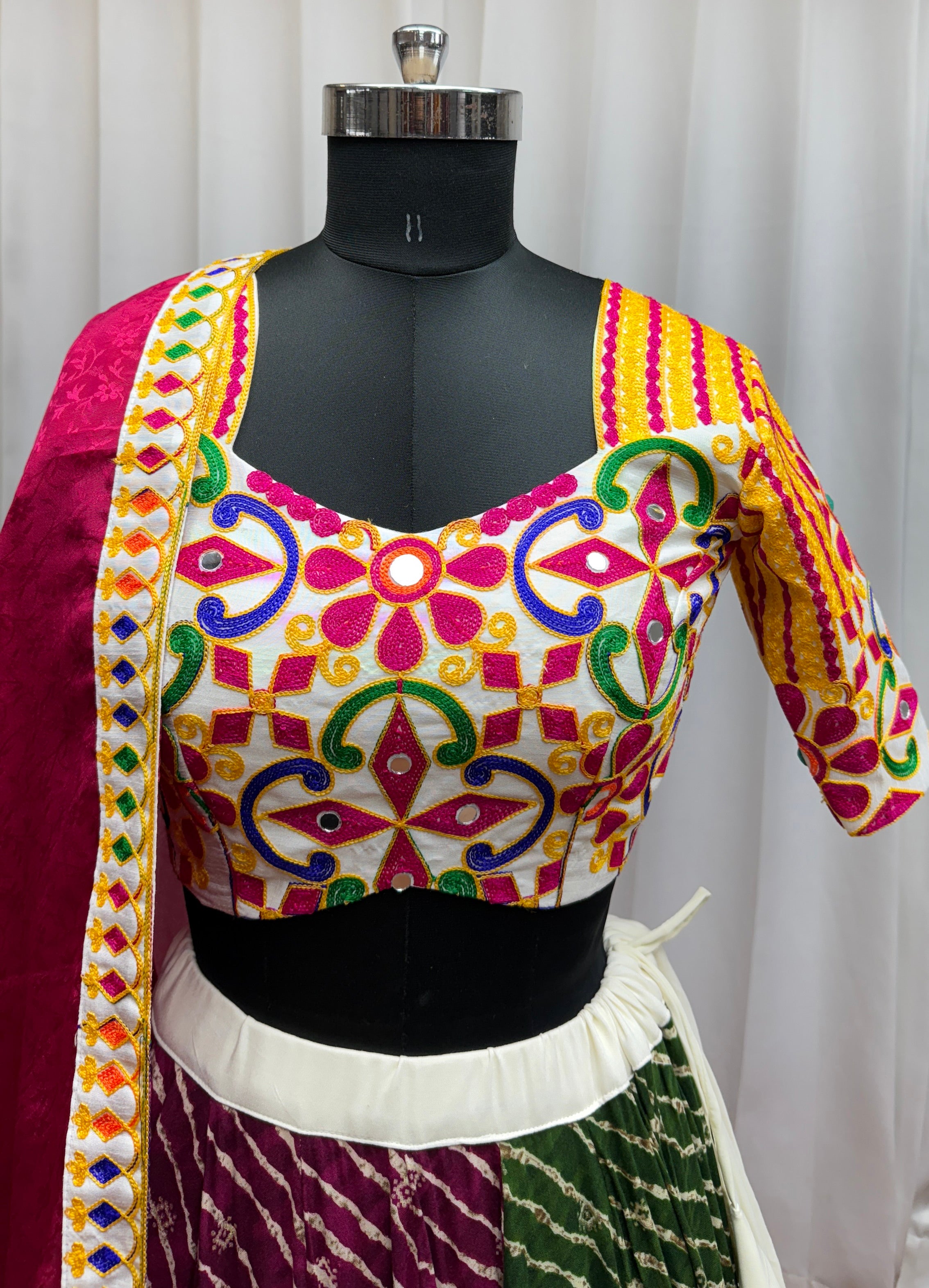 Navratri Designer Beautiful Tread Embroidered With Mirror Work Lehenga Choli