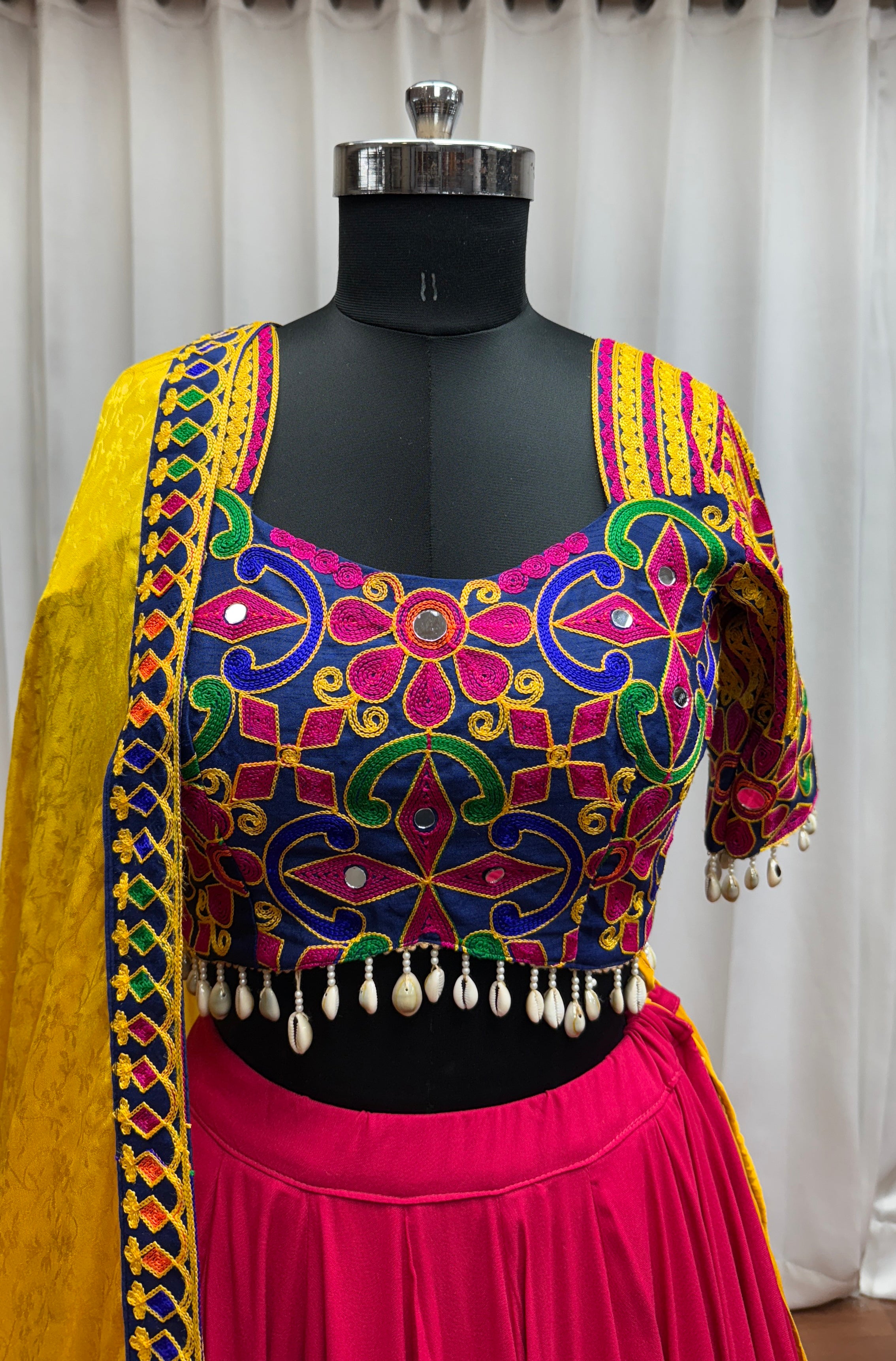 Multi Color Elegant Designer Navratri Stylish Viscose Cotton Lehenga Choli