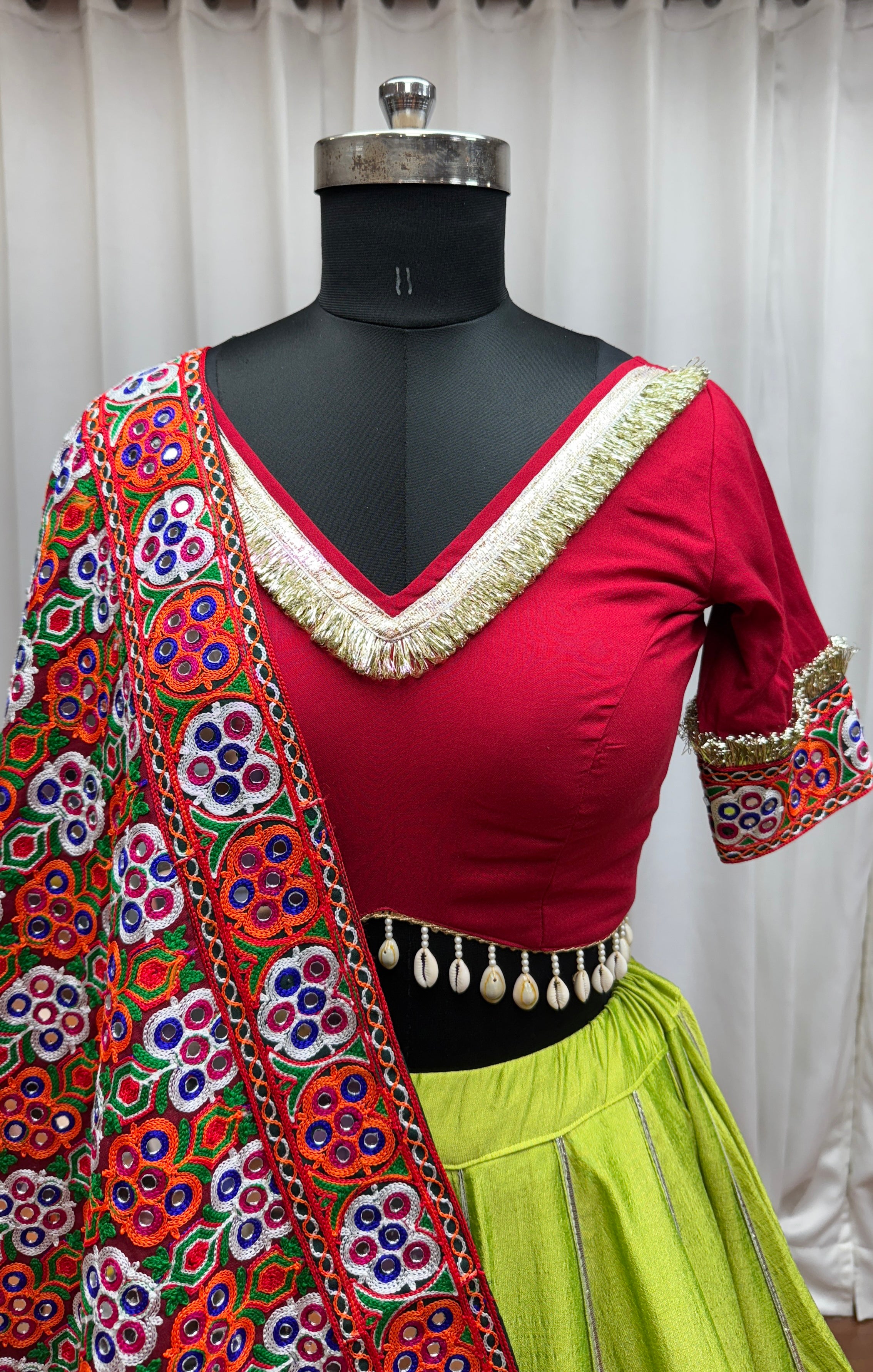 Fluorescent Green Stylish Designer Navratri Special Lehenga Choli