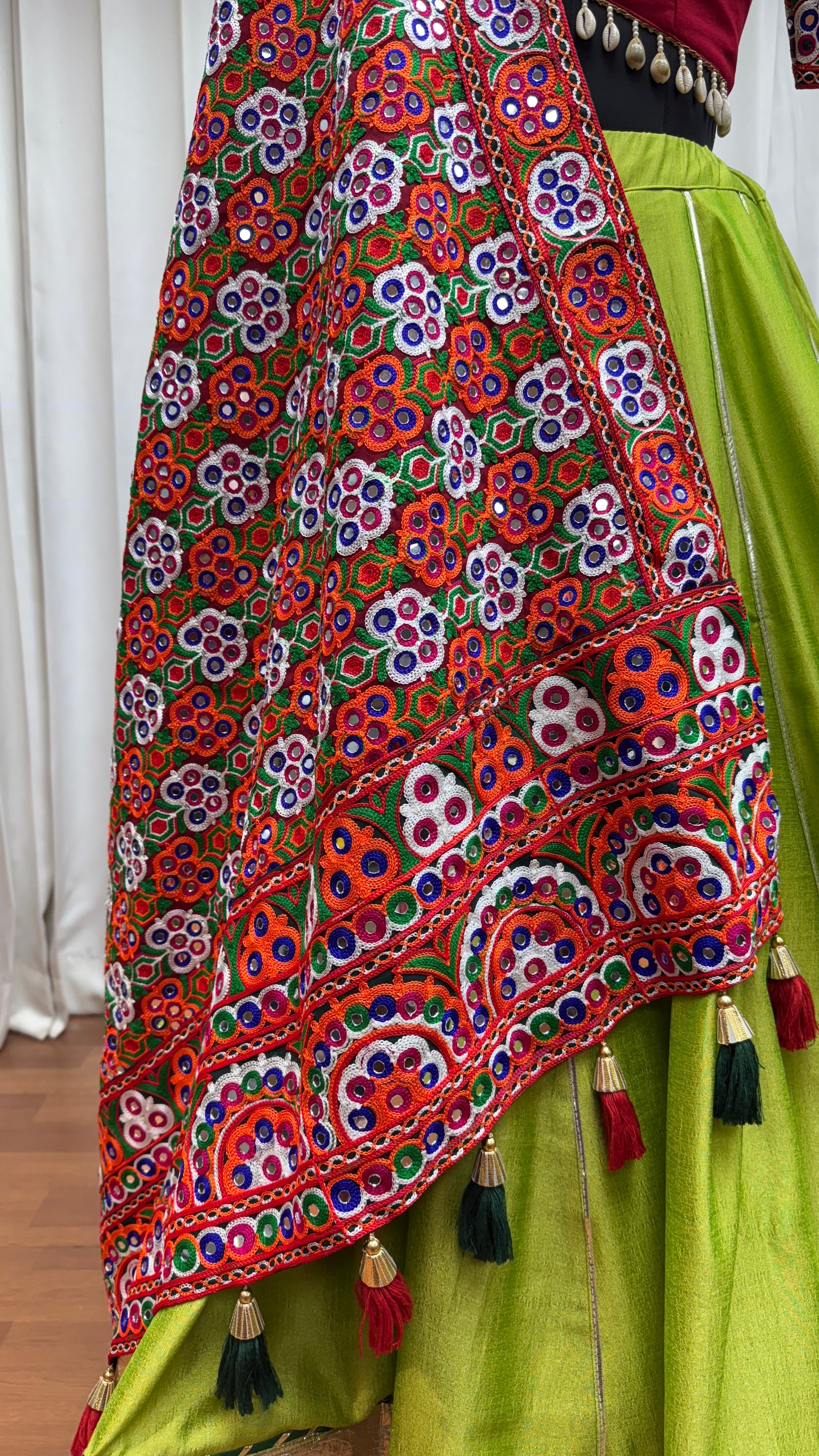 Fluorescent Green Stylish Designer Navratri Special Lehenga Choli