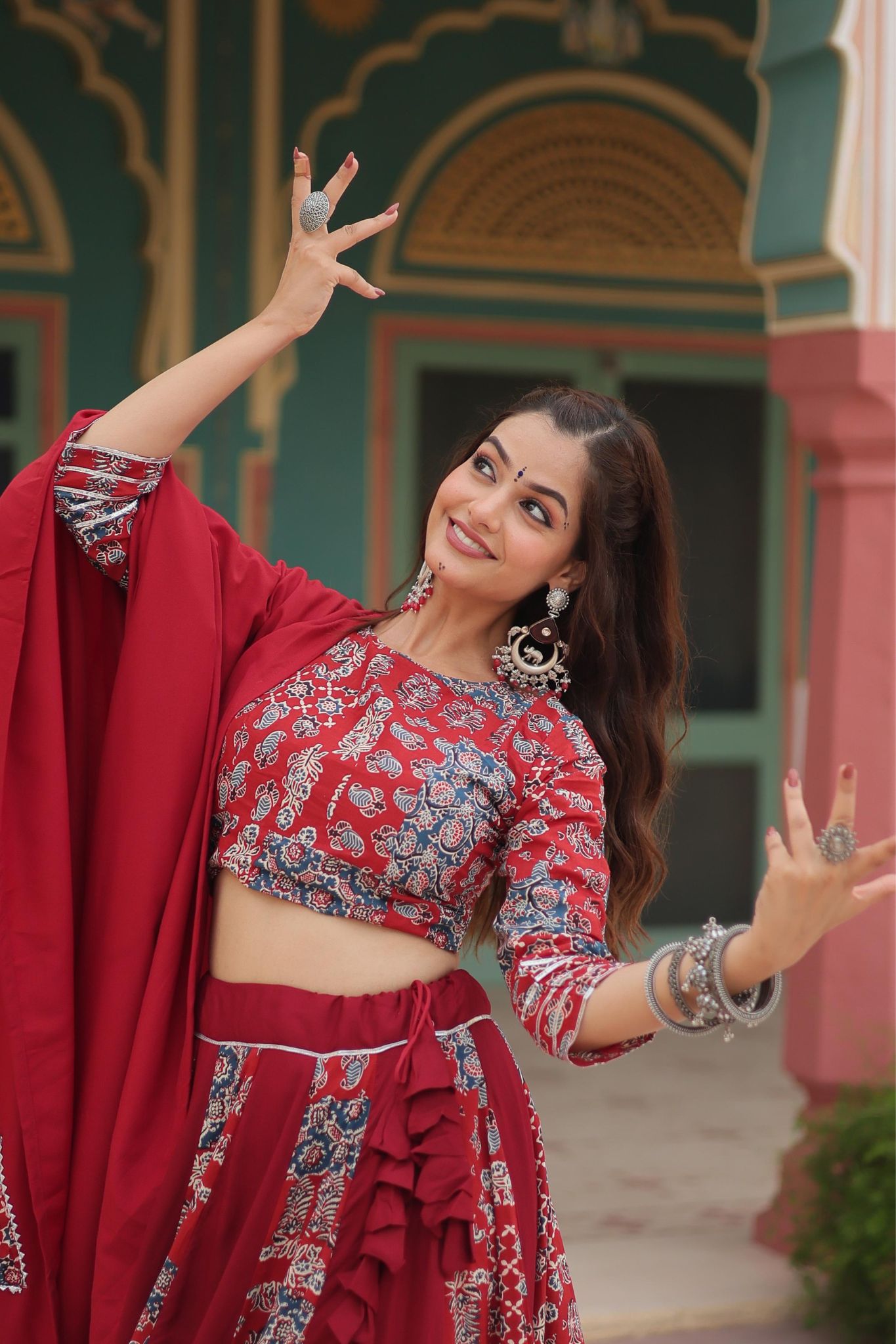 Printed Readymade Rayon Designer Navratri Lehenga Choli