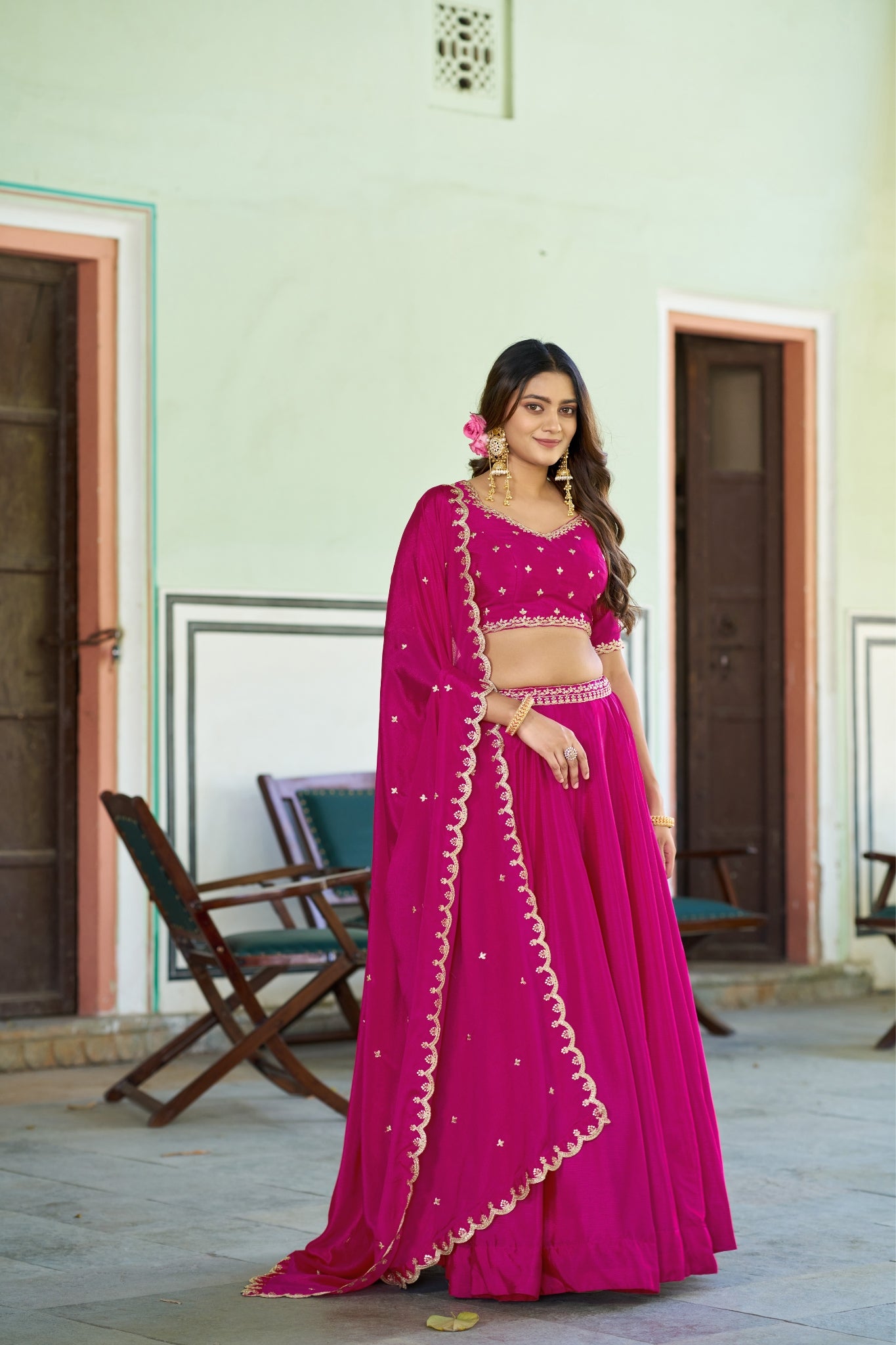 Designer Sequins And Thread Embroidery Lehenga Choli For Women