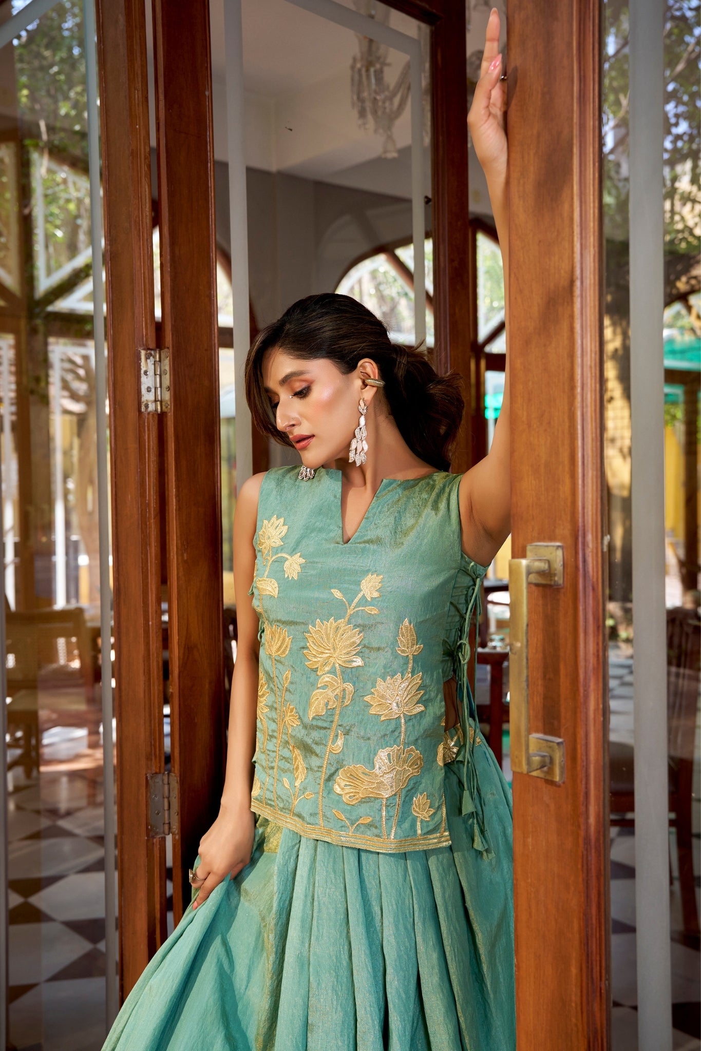 Pure Shimmer Embroidered Lehenga Co-Ord Set