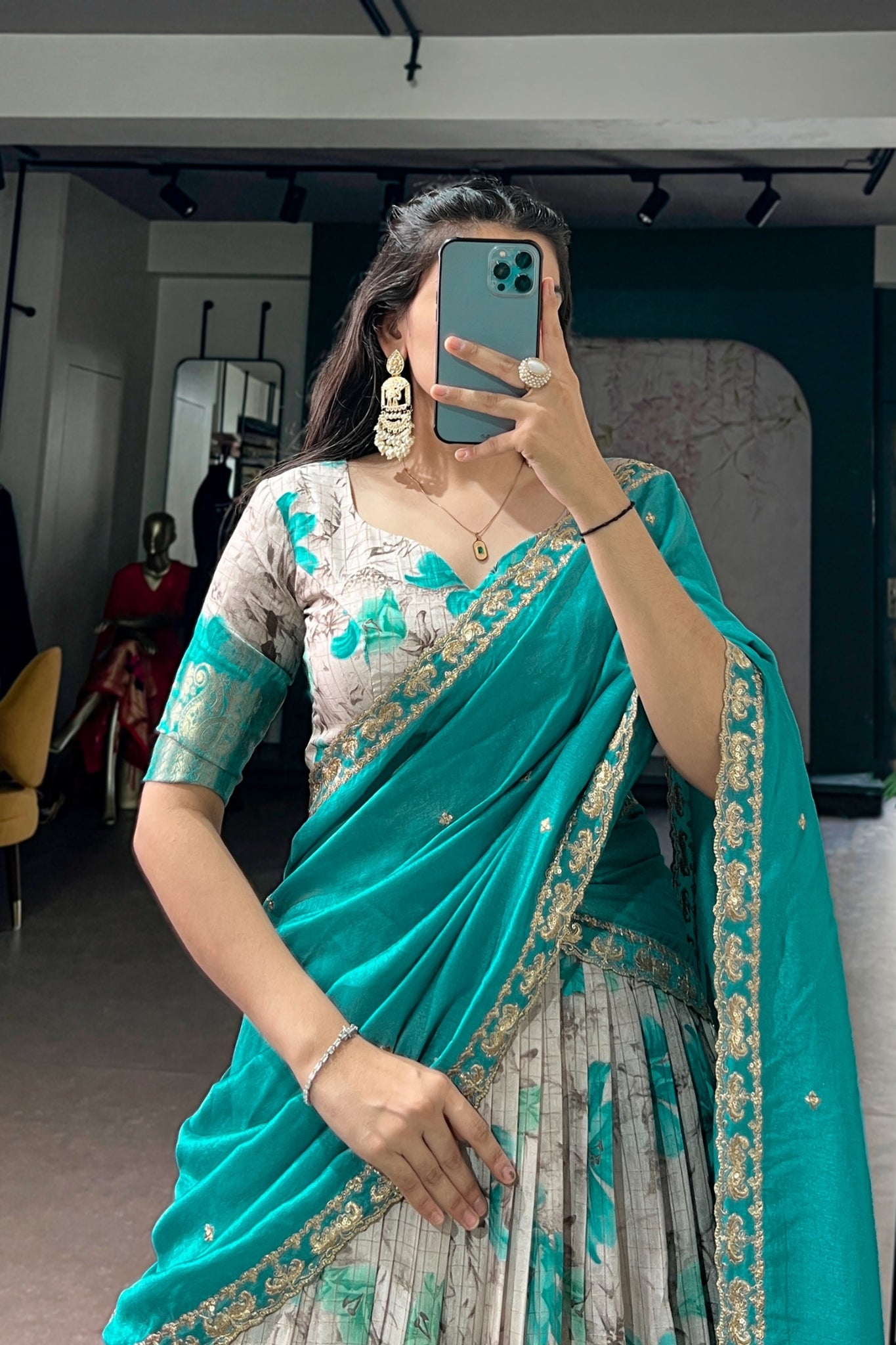 Designer Dola Chex Floral Printed Lehenga Choli For Women