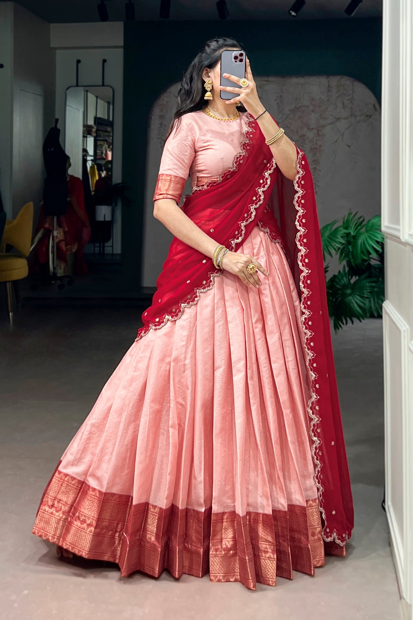 Royal Cotton Silk Beautiful Crafted Lehenga Choli For Women