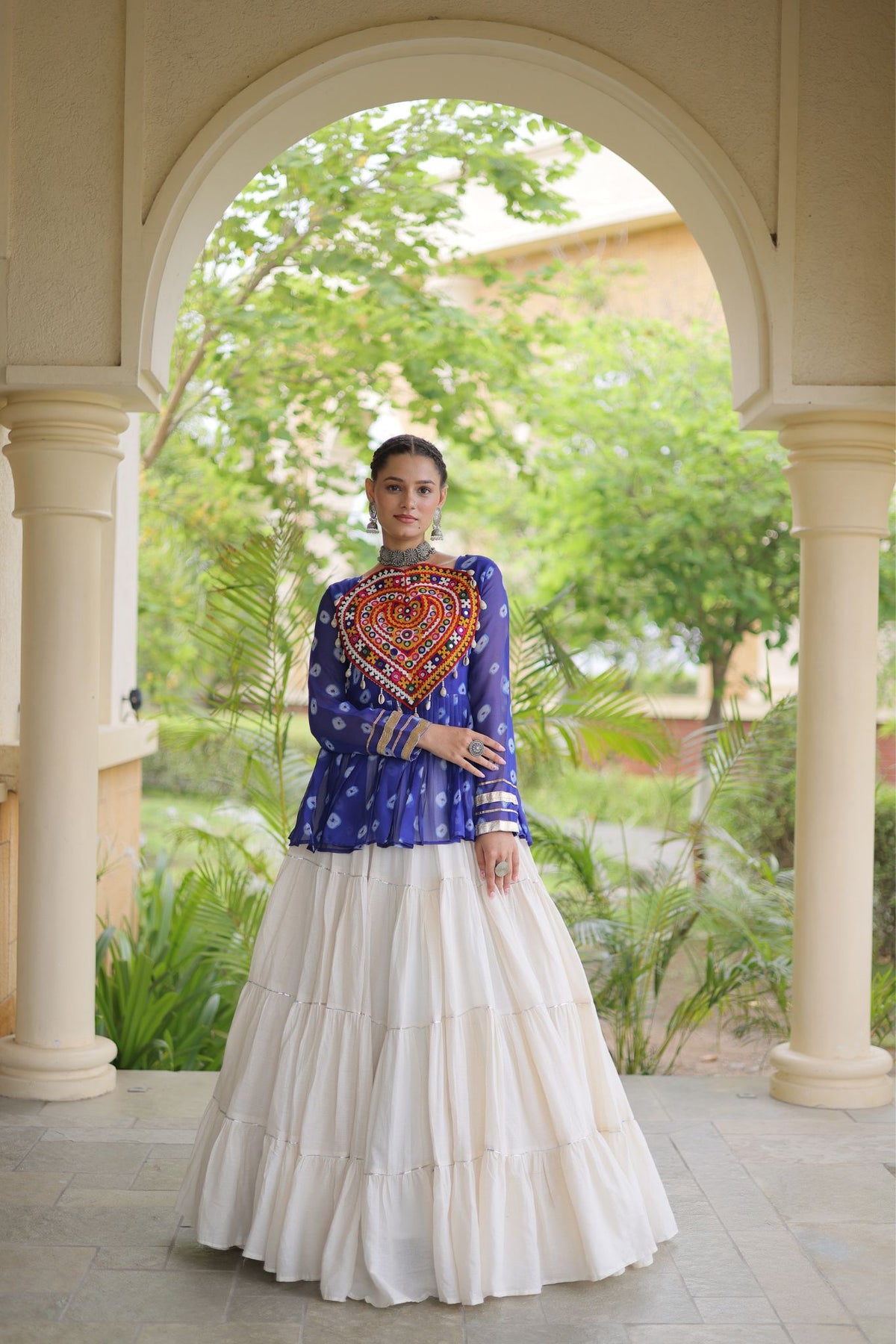 Rasrang Designer Bandhani Printed Navratri Lehenga Choli For Women