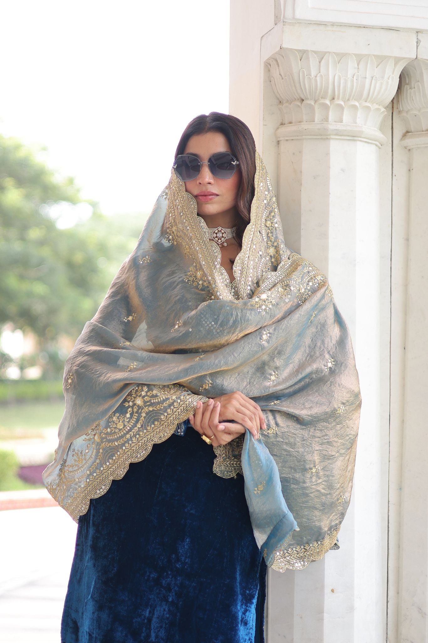 Eid Exclusive Velvet Sequin Embroidered Outfit – Shine In Festive Luxury