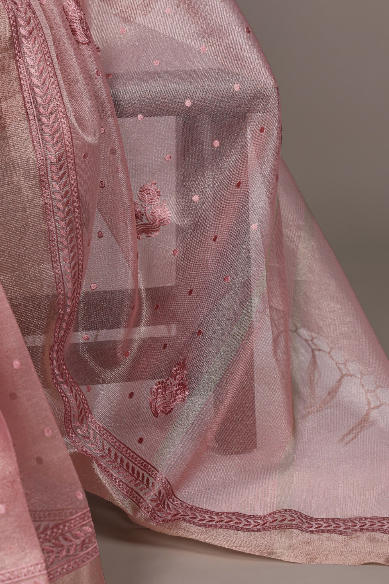 Shimmer And Shine Premium Designer Thread Embroidery Saree