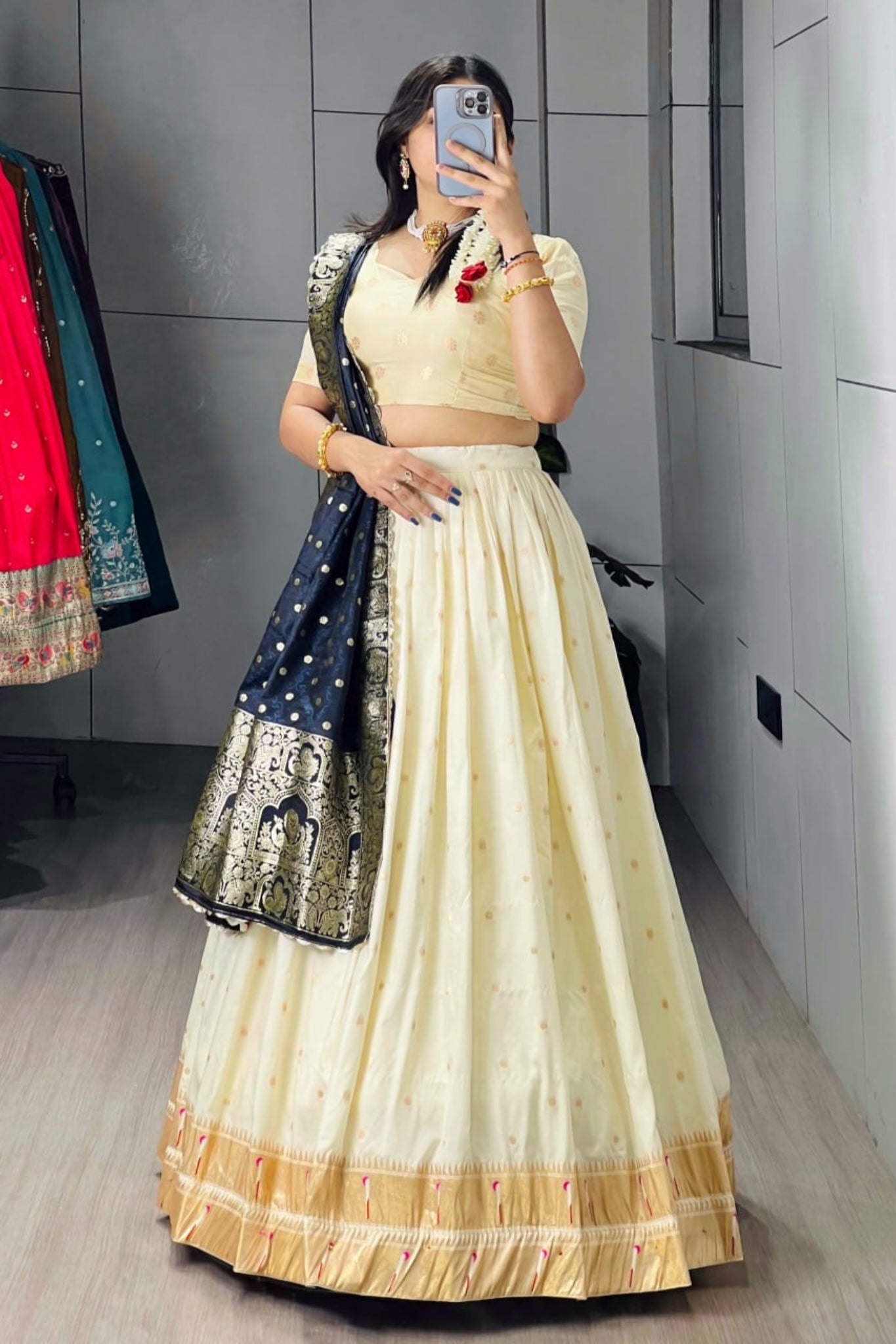 Royal Classical Paithani Silk Lehenga Choli With Iconic Zari Dupatta For Wedding And Festive Wear