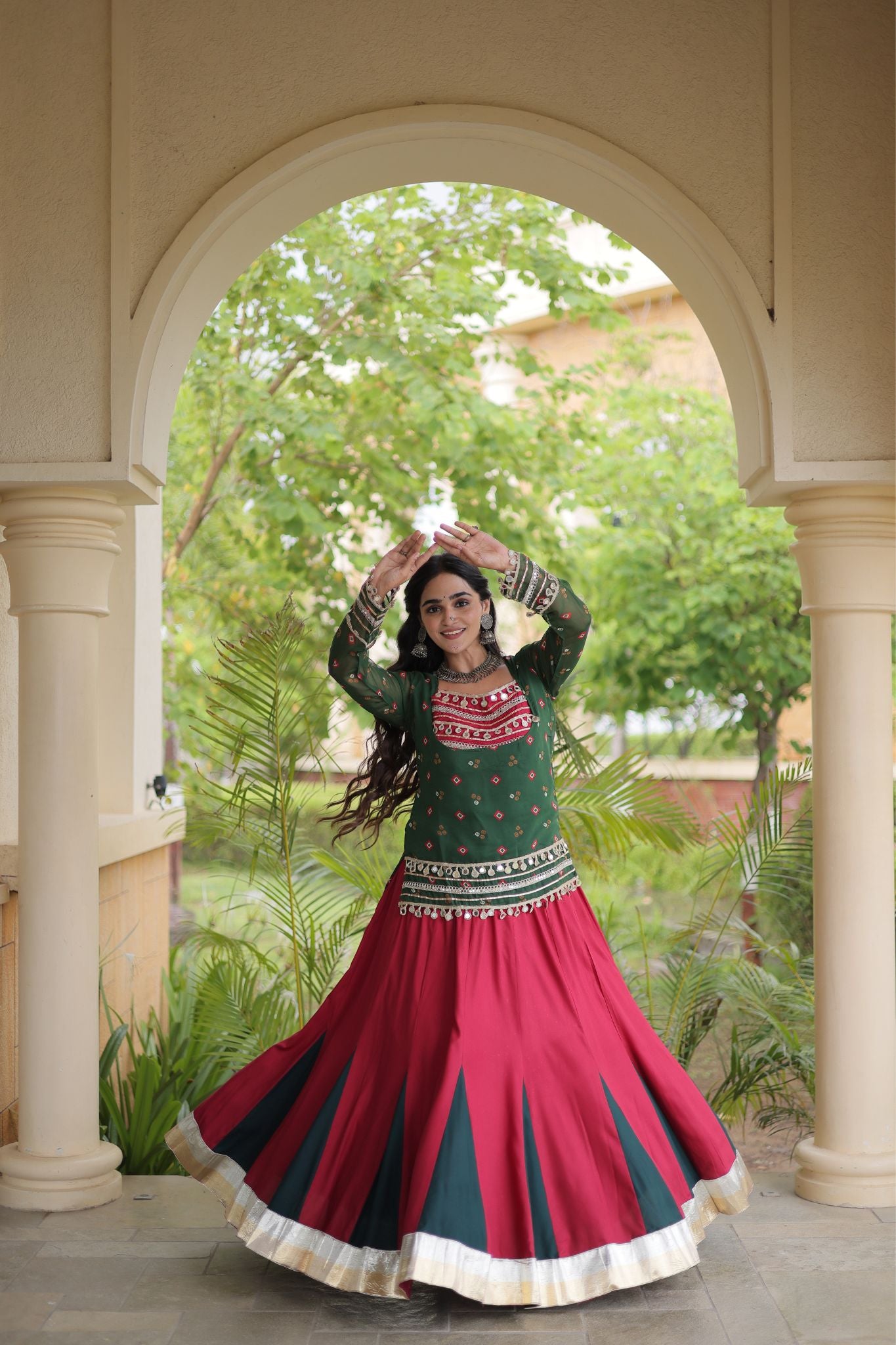 Raasrang Special Navratri Designer Lehenga Choli With Bandhani Printed Jacket For Women