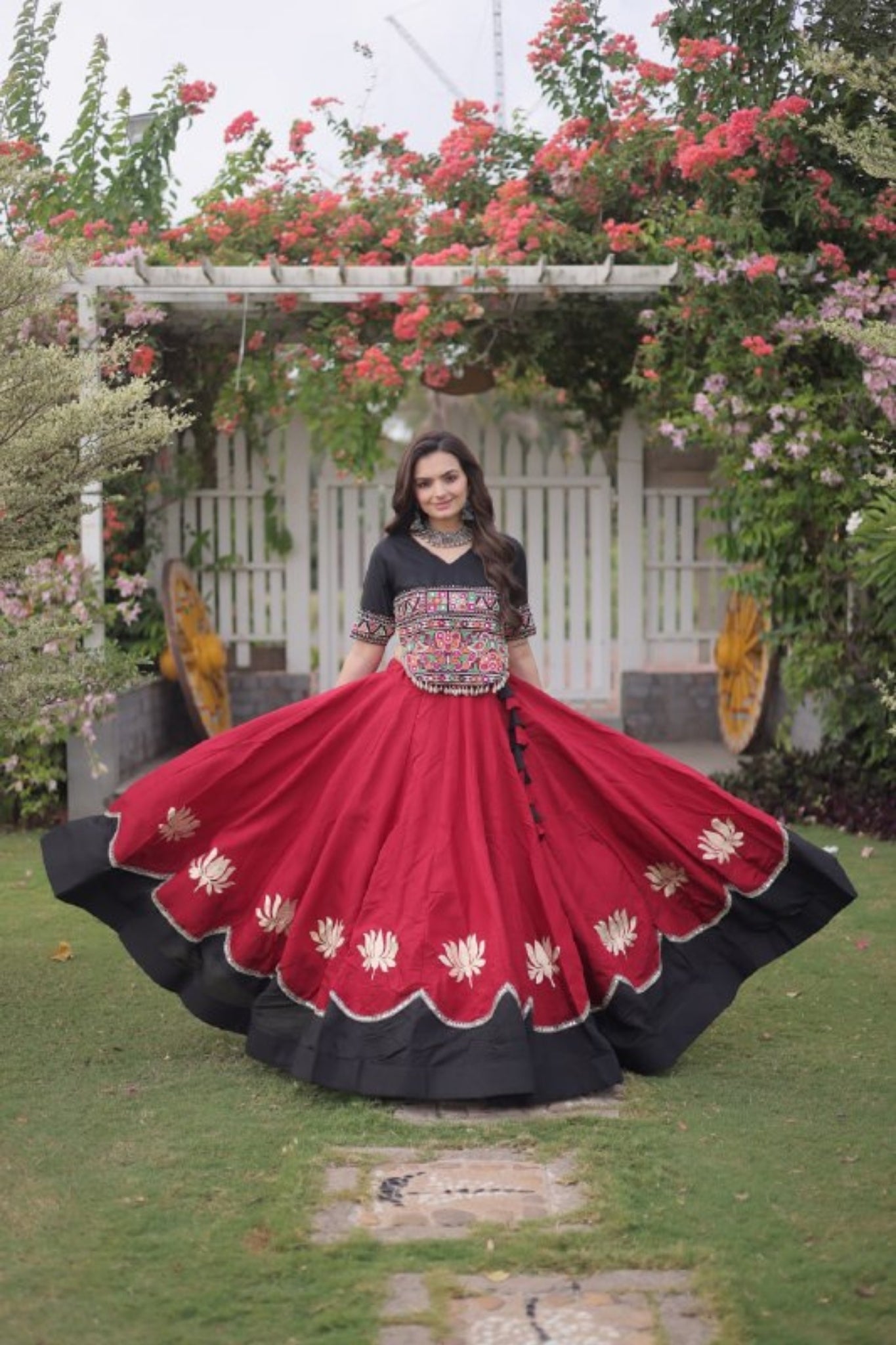 Raasrang Traditional Kutchi Work Lehenga Choli For Navratri