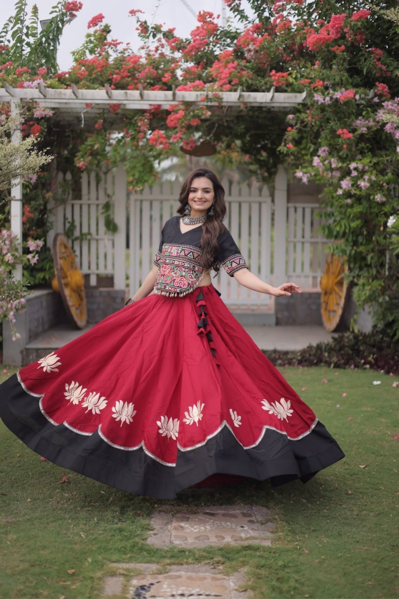 Raasrang Traditional Kutchi Work Lehenga Choli For Navratri