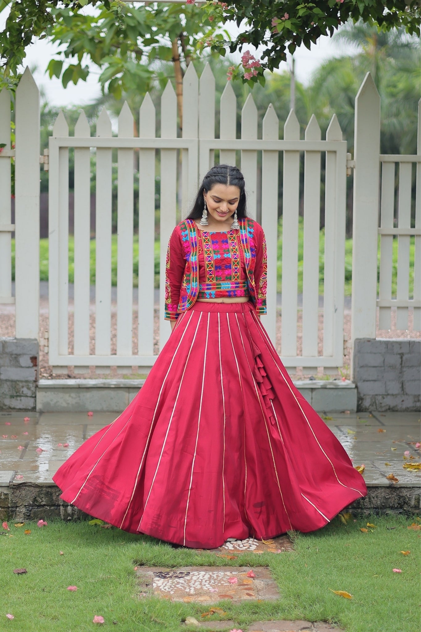 Kutchi Gamthi Embroidered Work Designer Navratri Lehenga Choli