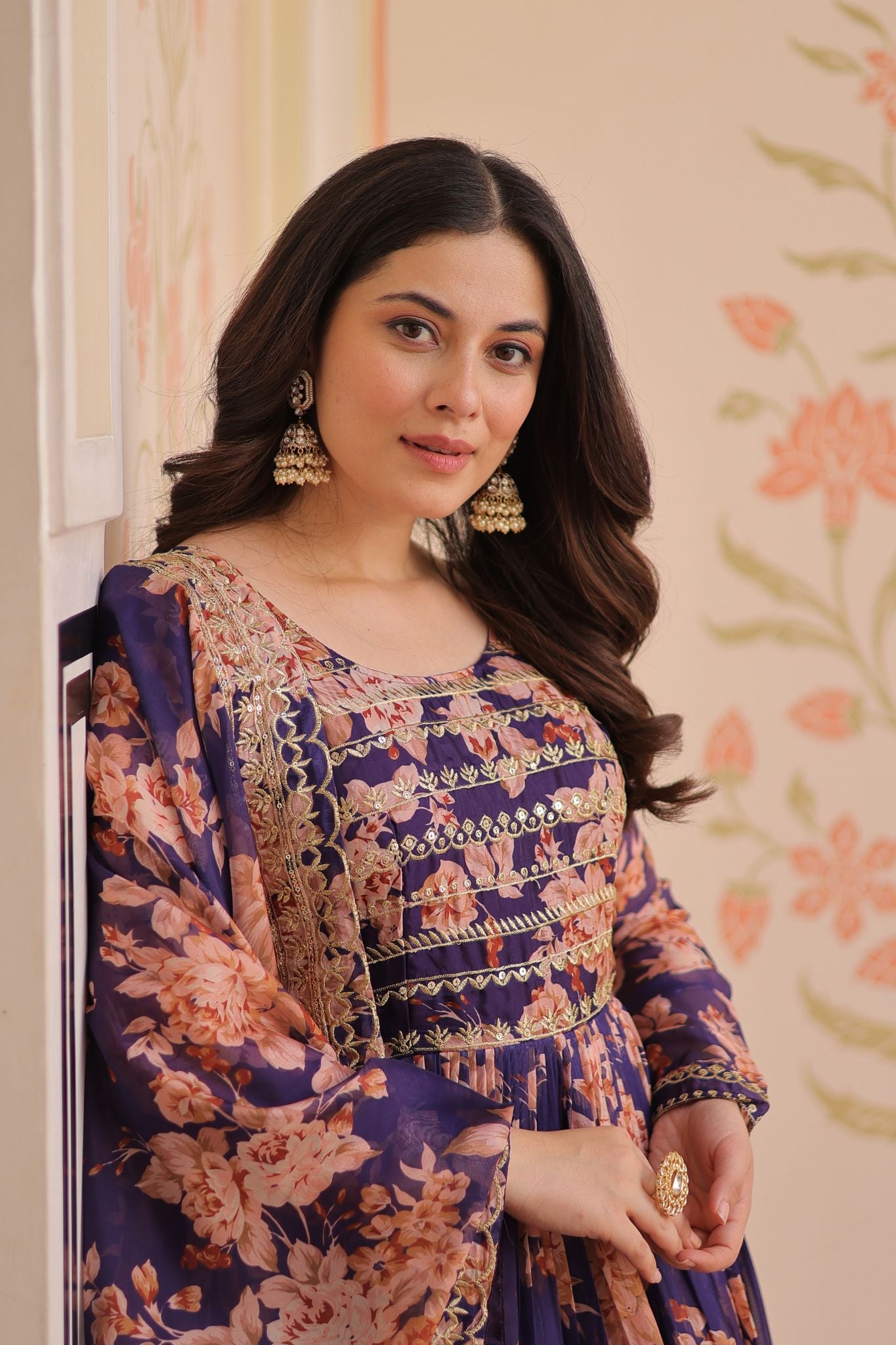 Elegance Digital Printed Embroidered Work Beautifully Gown With Dupatta