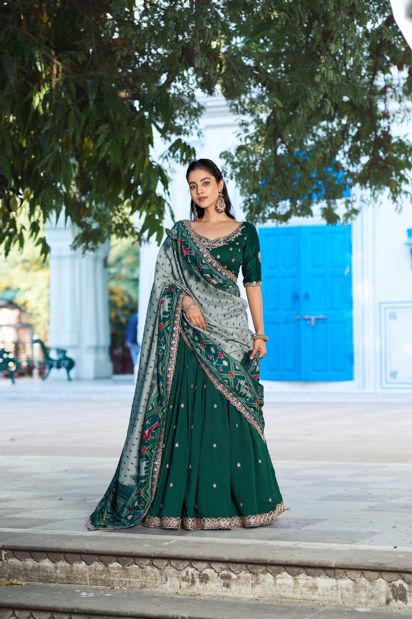 Premium Vichitra Silk Lehenga Choli For Women With Dupatta