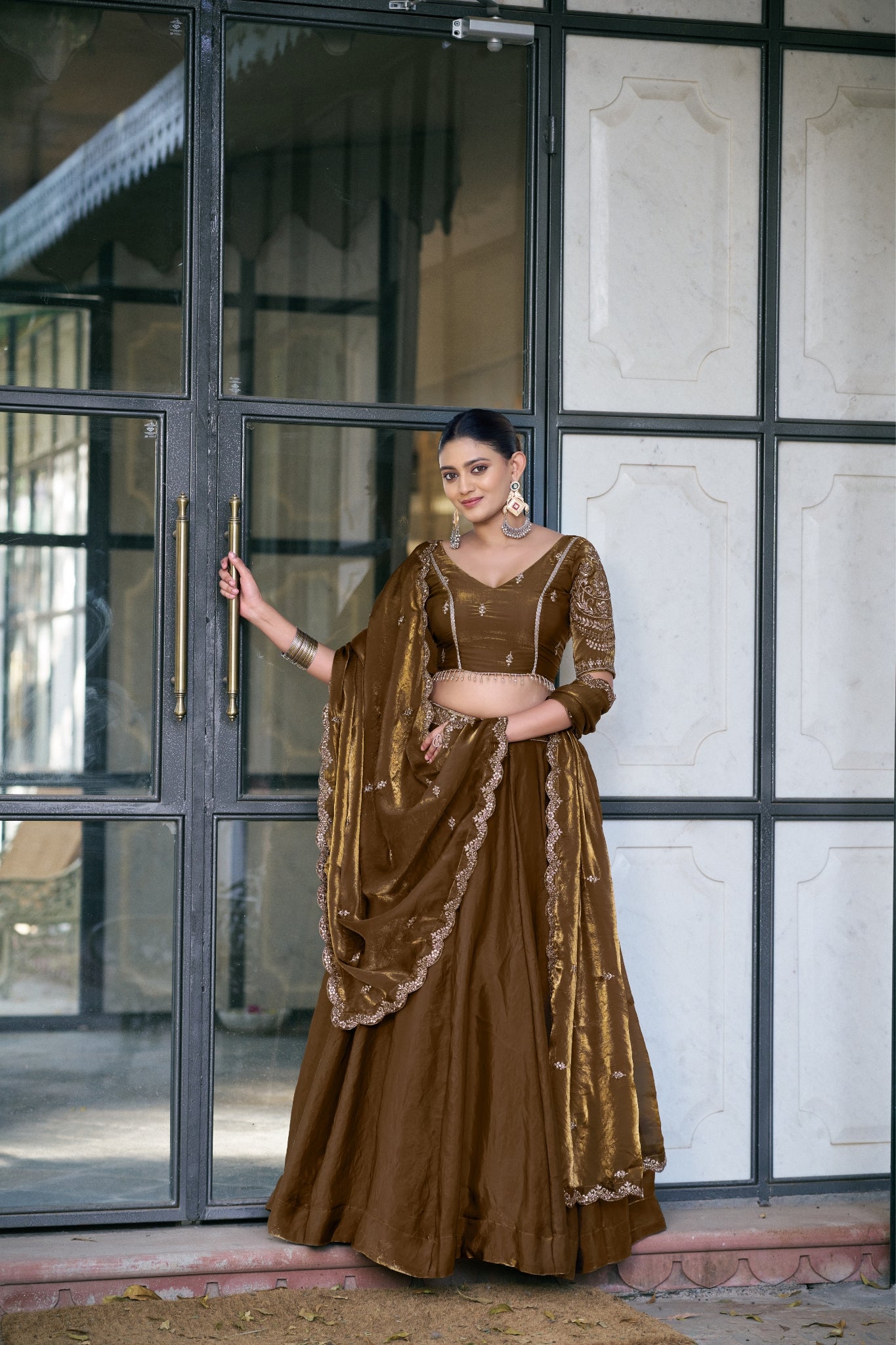 Stunning Wedding Designer Sequins Tread Embroidered Work Festive Lehenga Choli