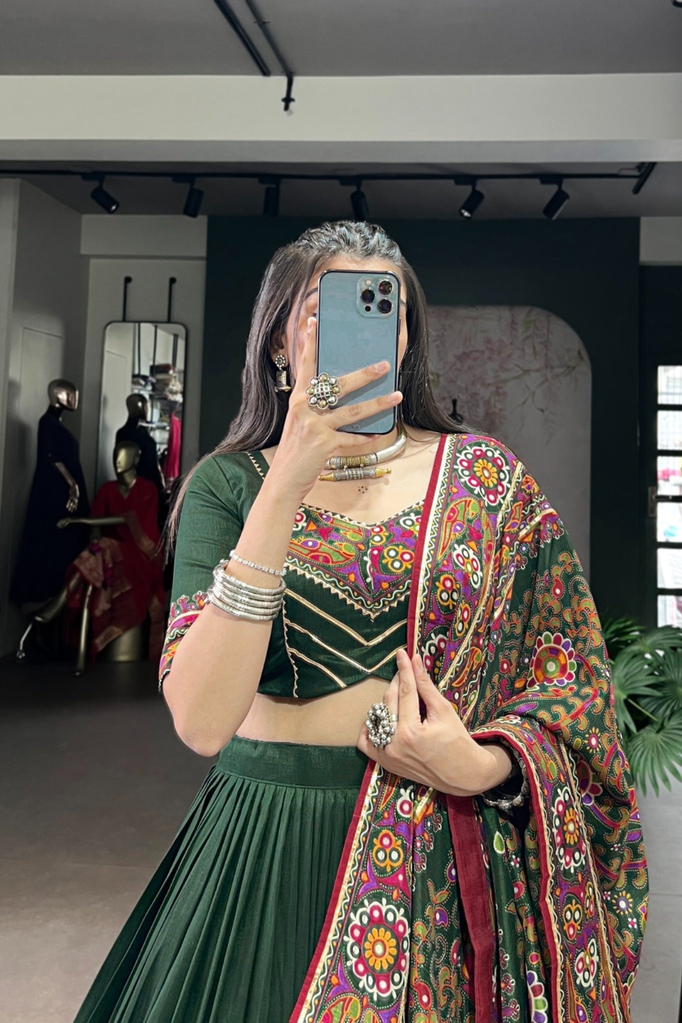 Gamthi Print Embossed Designer Beautiful Lehenga Choli