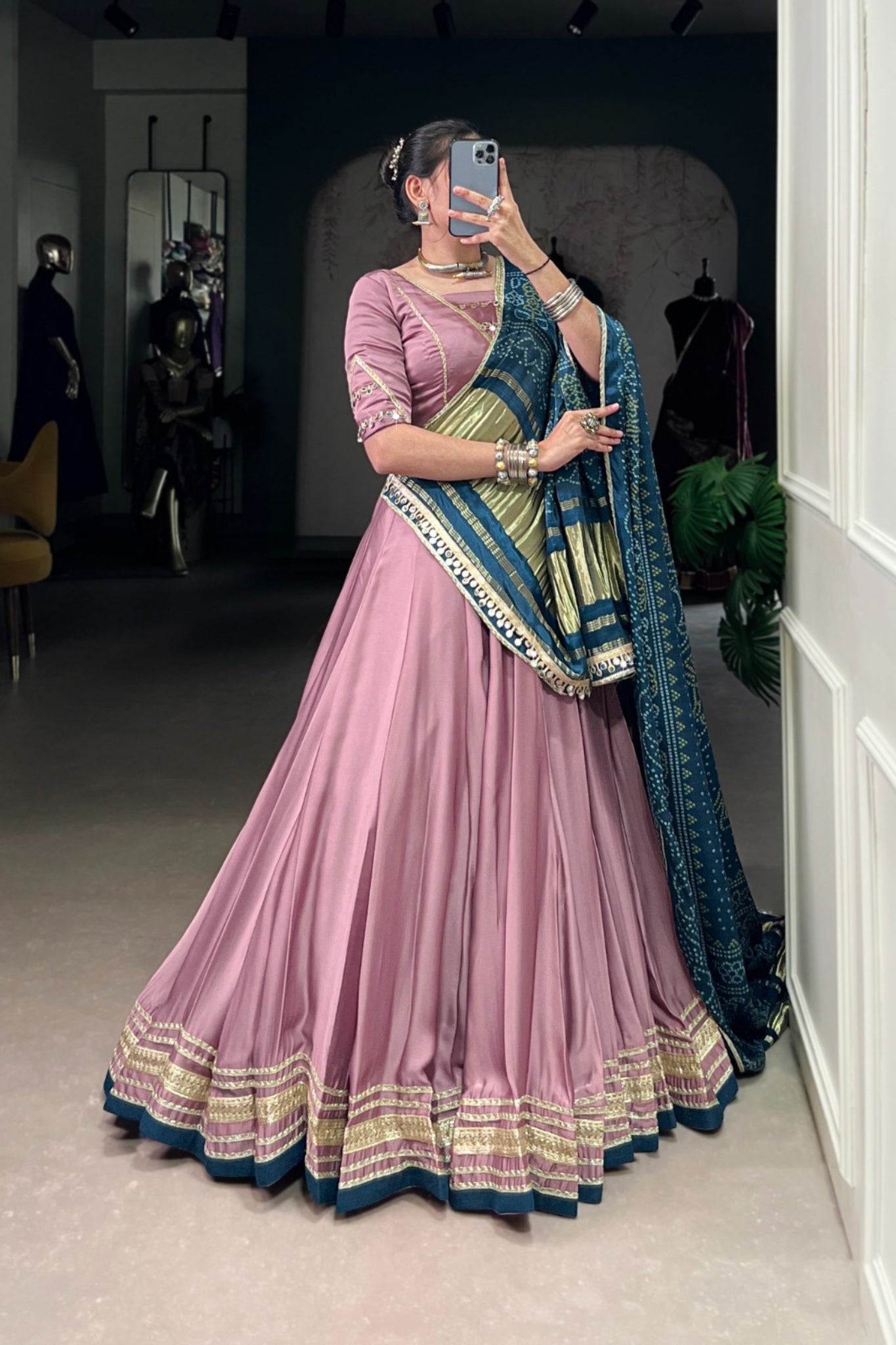 Silk Georgette Traditional Designer Lehenga Choli With Stunning Gaji Silk Dupatta Set