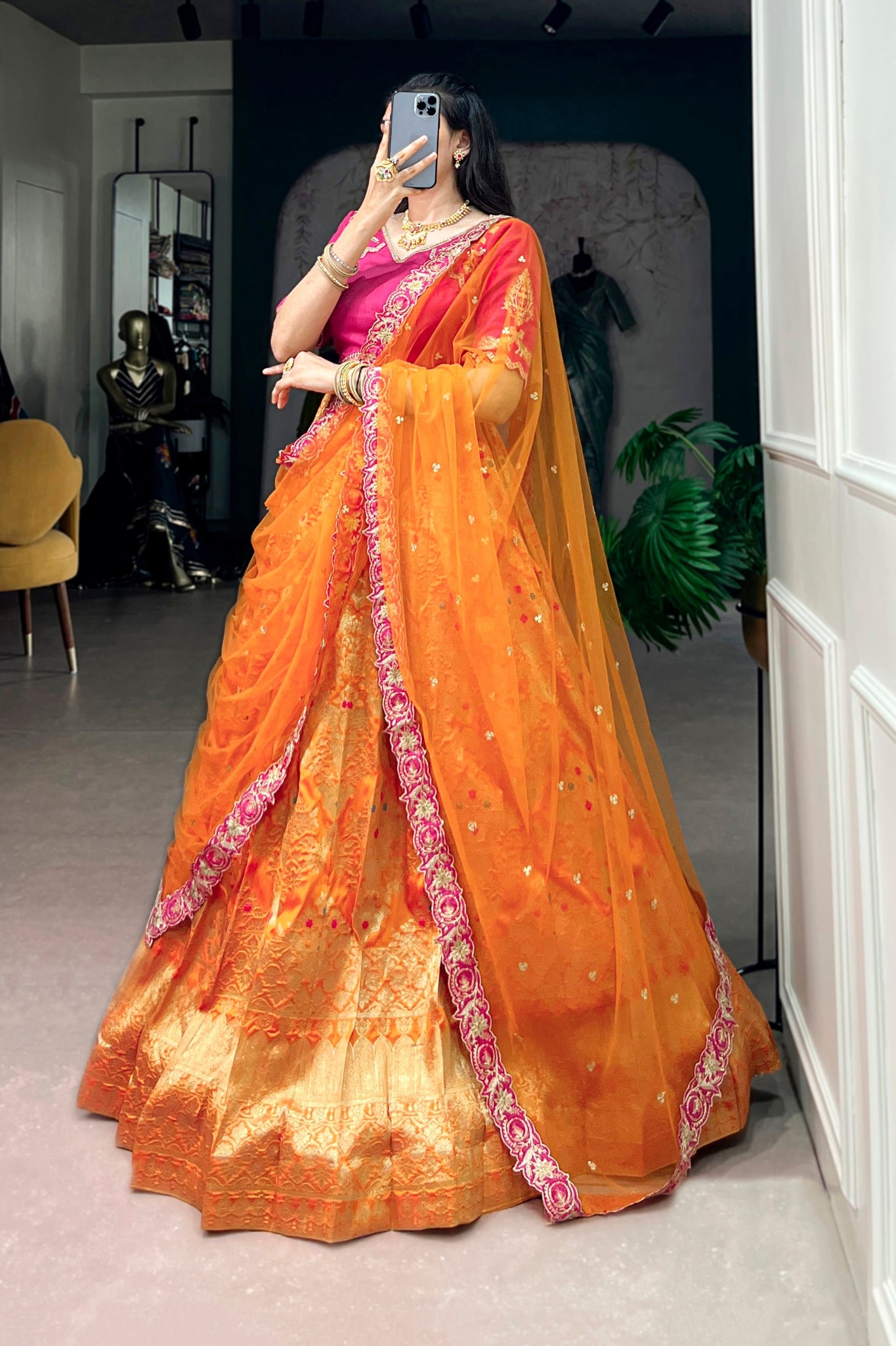 Designer Premium Jacquard Silk Lehenga Choli For Wedding