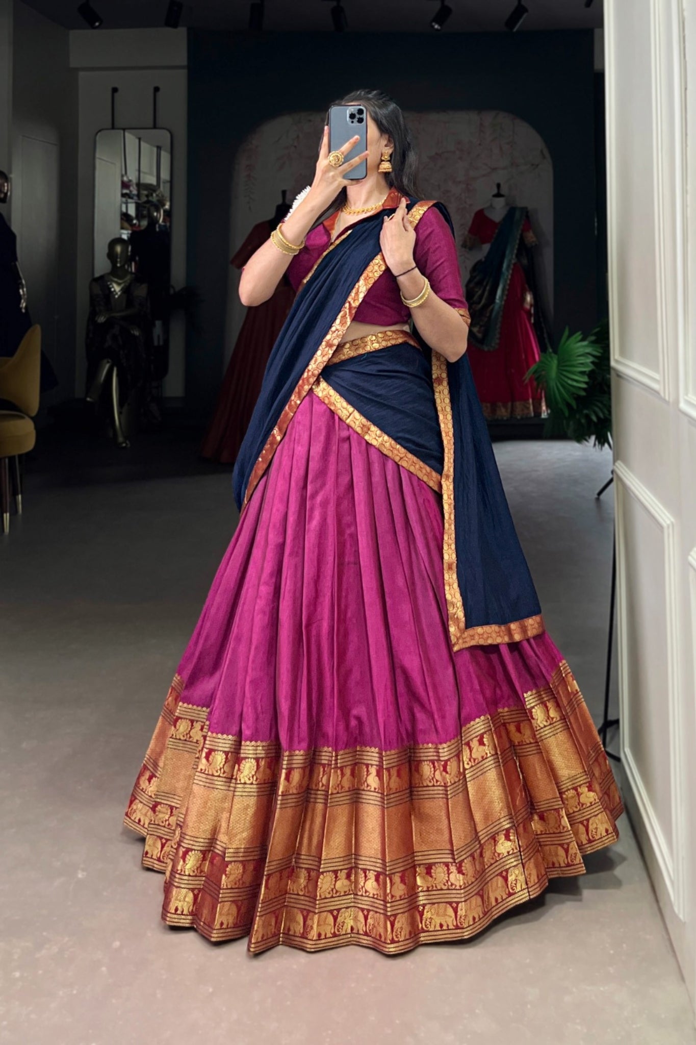 Beautiful Narayan Pet Cotton Zari Weaving Work Lehenga Choli
