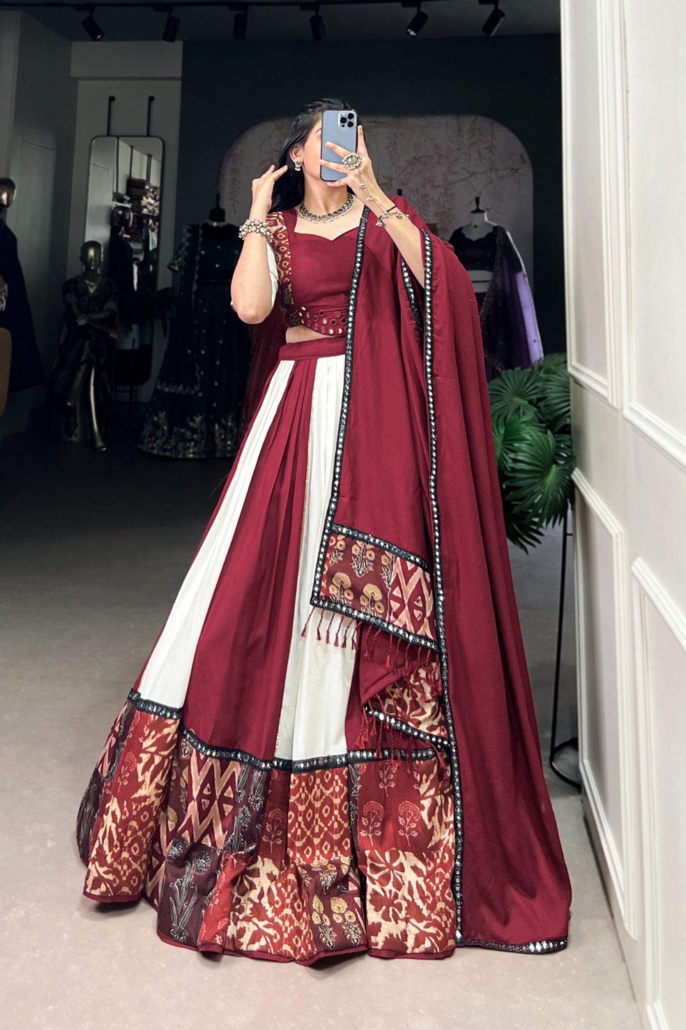 Pure Rayon Printed Gota Patti Touch Up Mirror Work Designer Lehenga Choli