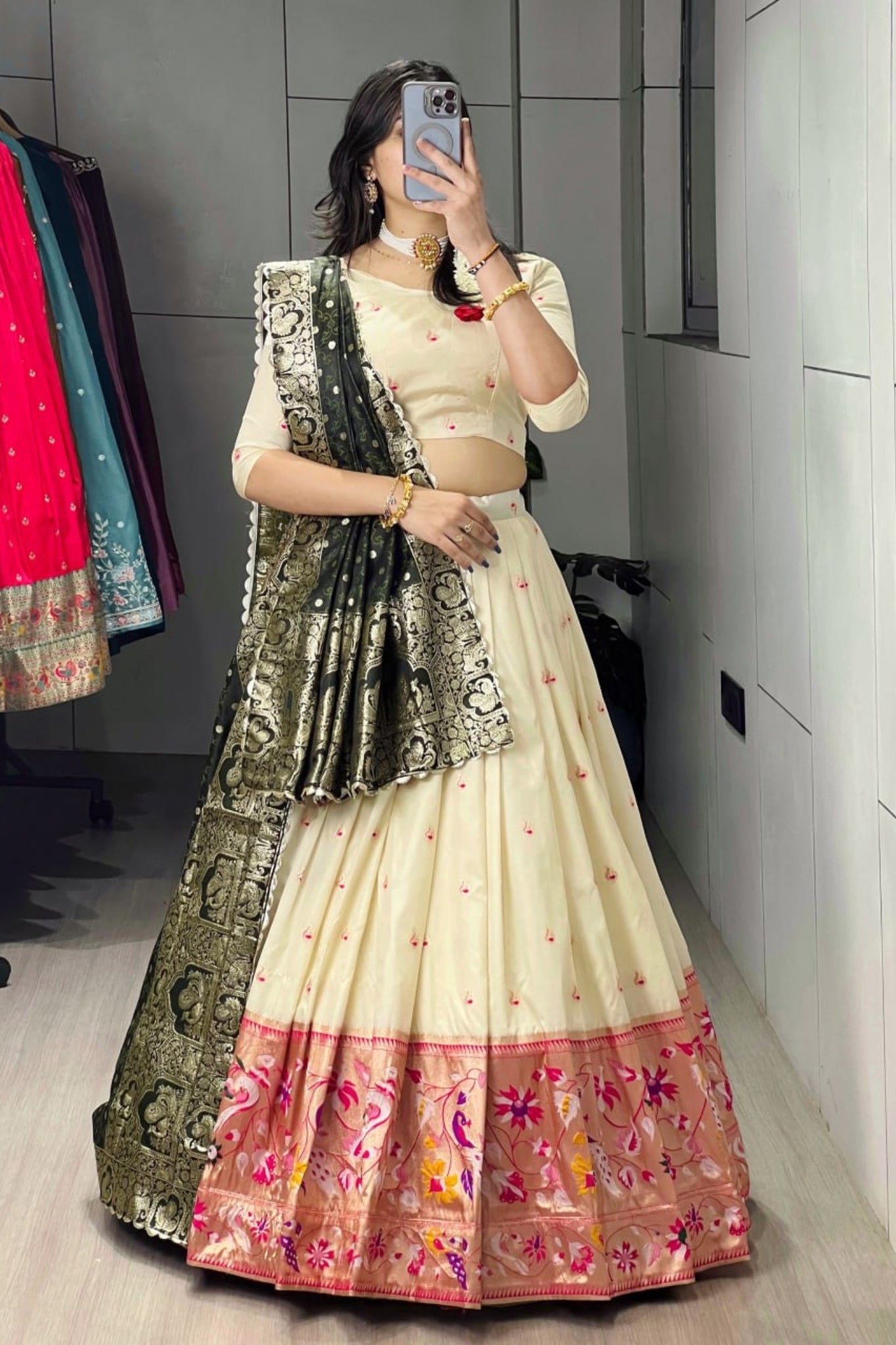 Royal Paithani Silk Lehenga Choli With Iconic Zari Dupatta For Wedding And Festive Wear