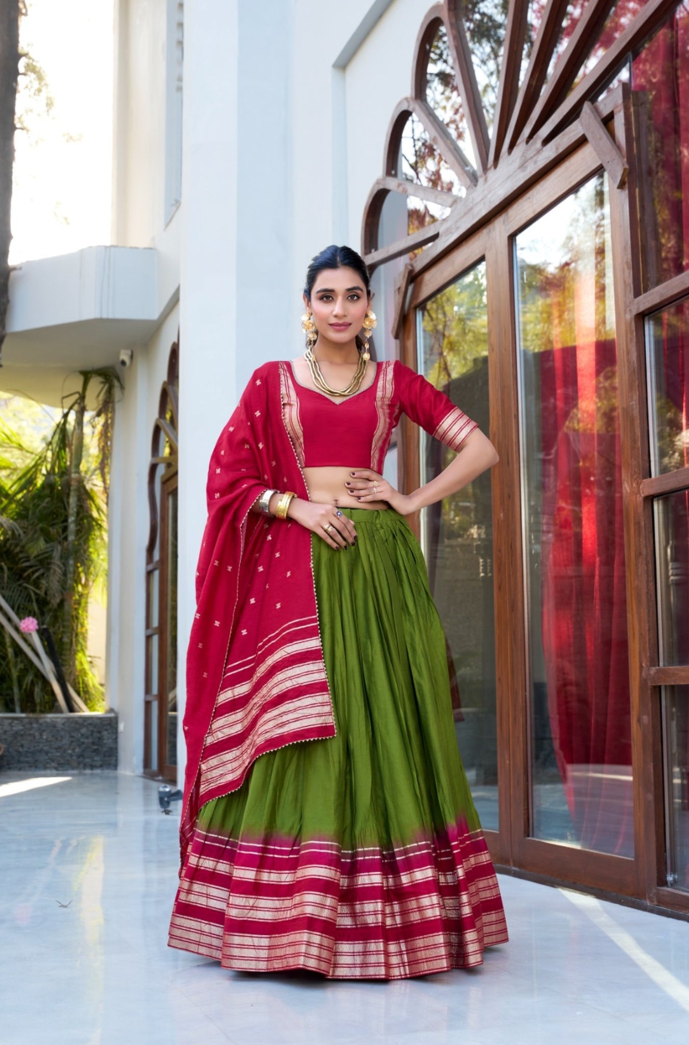 Beautiful Pure Chanderi Stunning Lehenga Choli