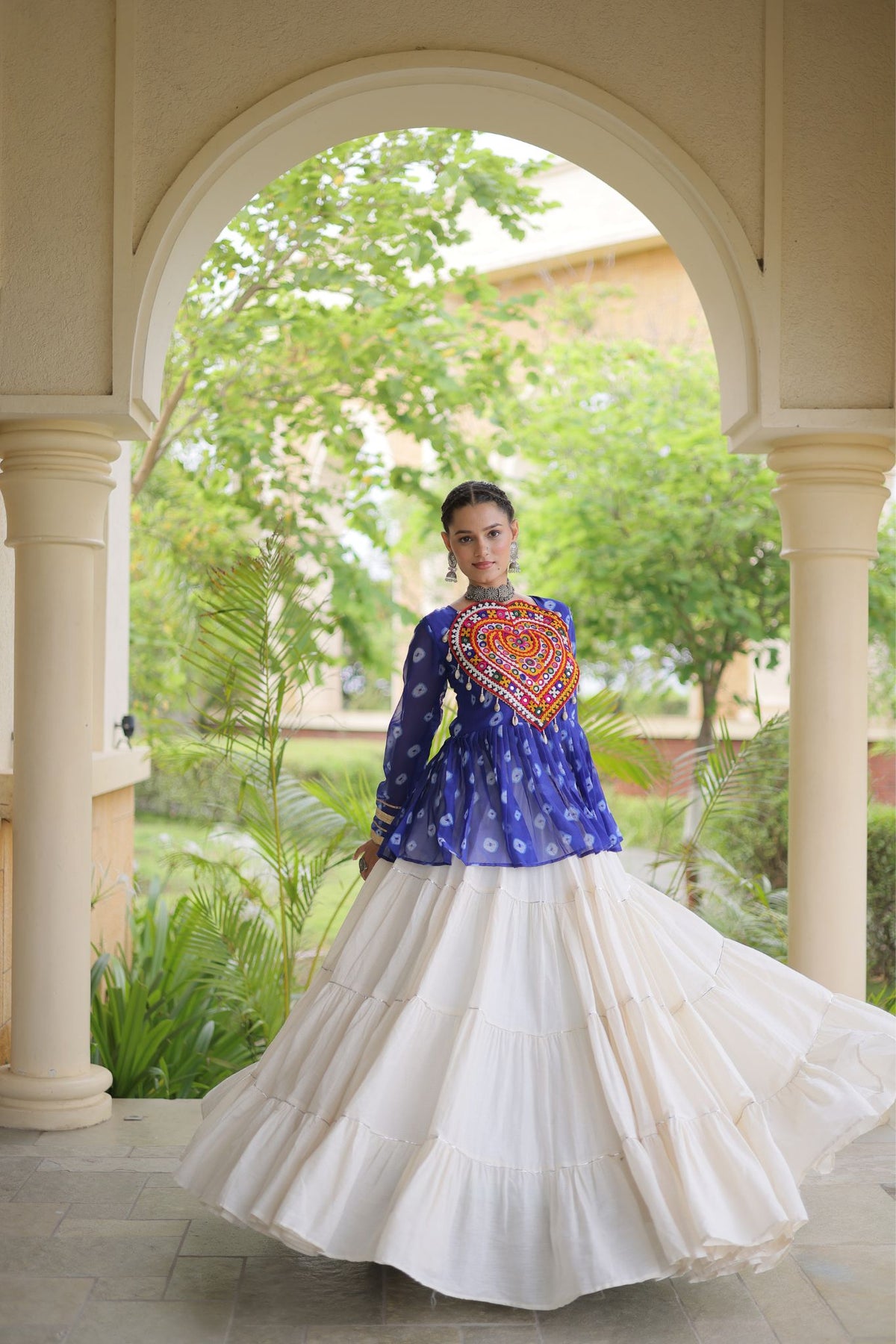 Rasrang Designer Bandhani Printed Navratri Lehenga Choli For Women