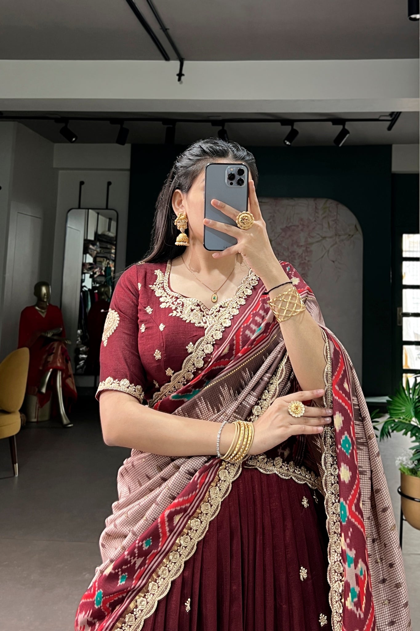 Premium Vichitra Silk Lehenga Choli For Women With Dupatta