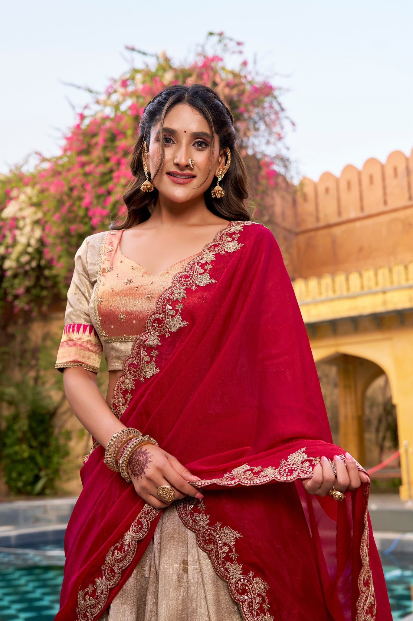Royal Designer Wedding And Festive Wear Paithani Lehenga Choli Set For Women
