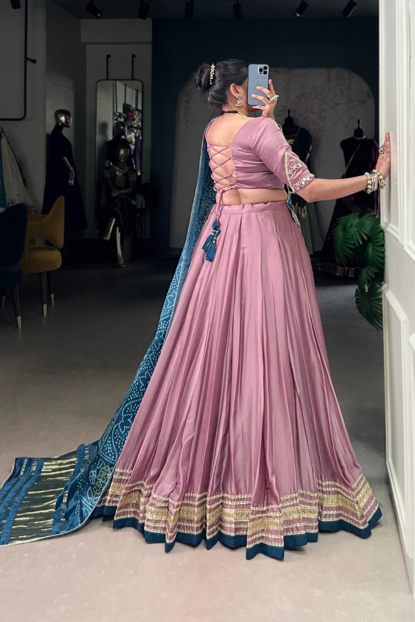 Silk Georgette Traditional Designer Lehenga Choli With Stunning Gaji Silk Dupatta Set