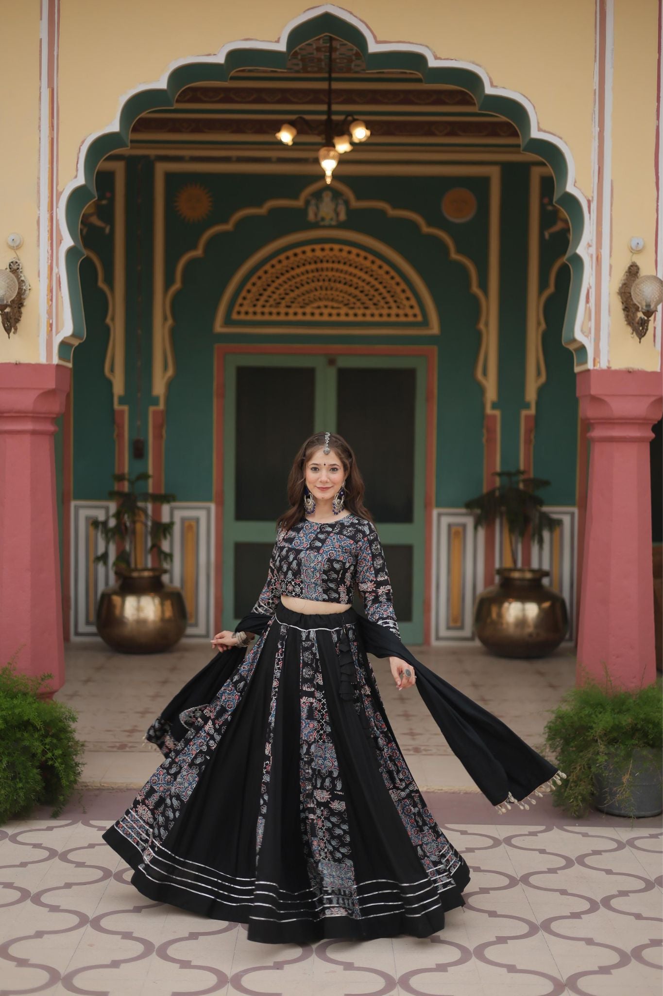 Printed Readymade Rayon Designer Navratri Lehenga Choli