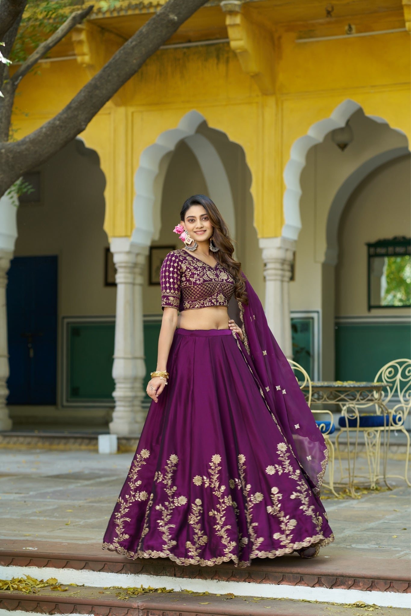 Orange Color Rangoli Silk Sequins And Thread Embroidery Work Lehenga Choli For Woman