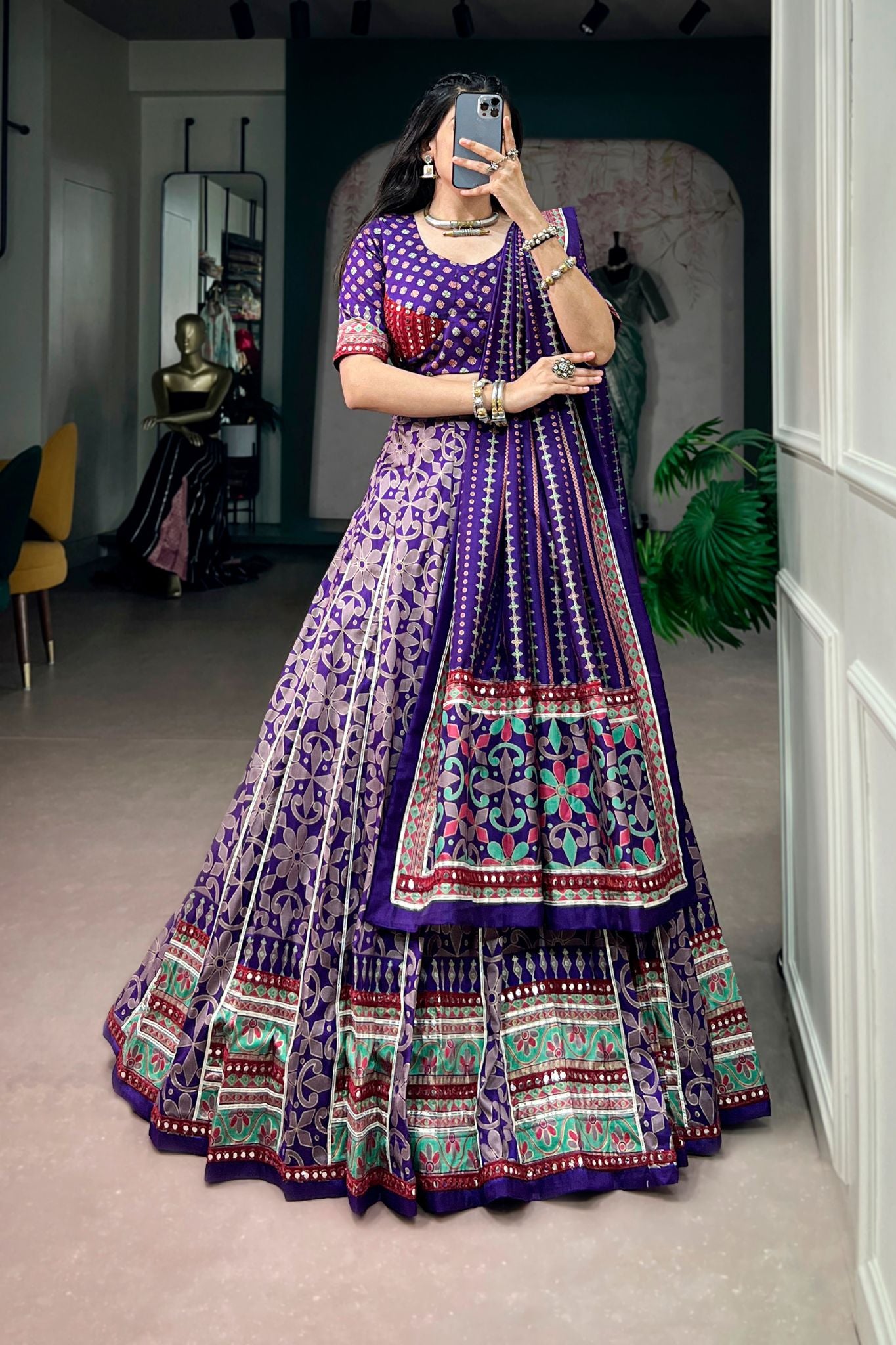 Raasrang Traditional Designer Navratri Lehenga Choli In Premium Tasar Silk