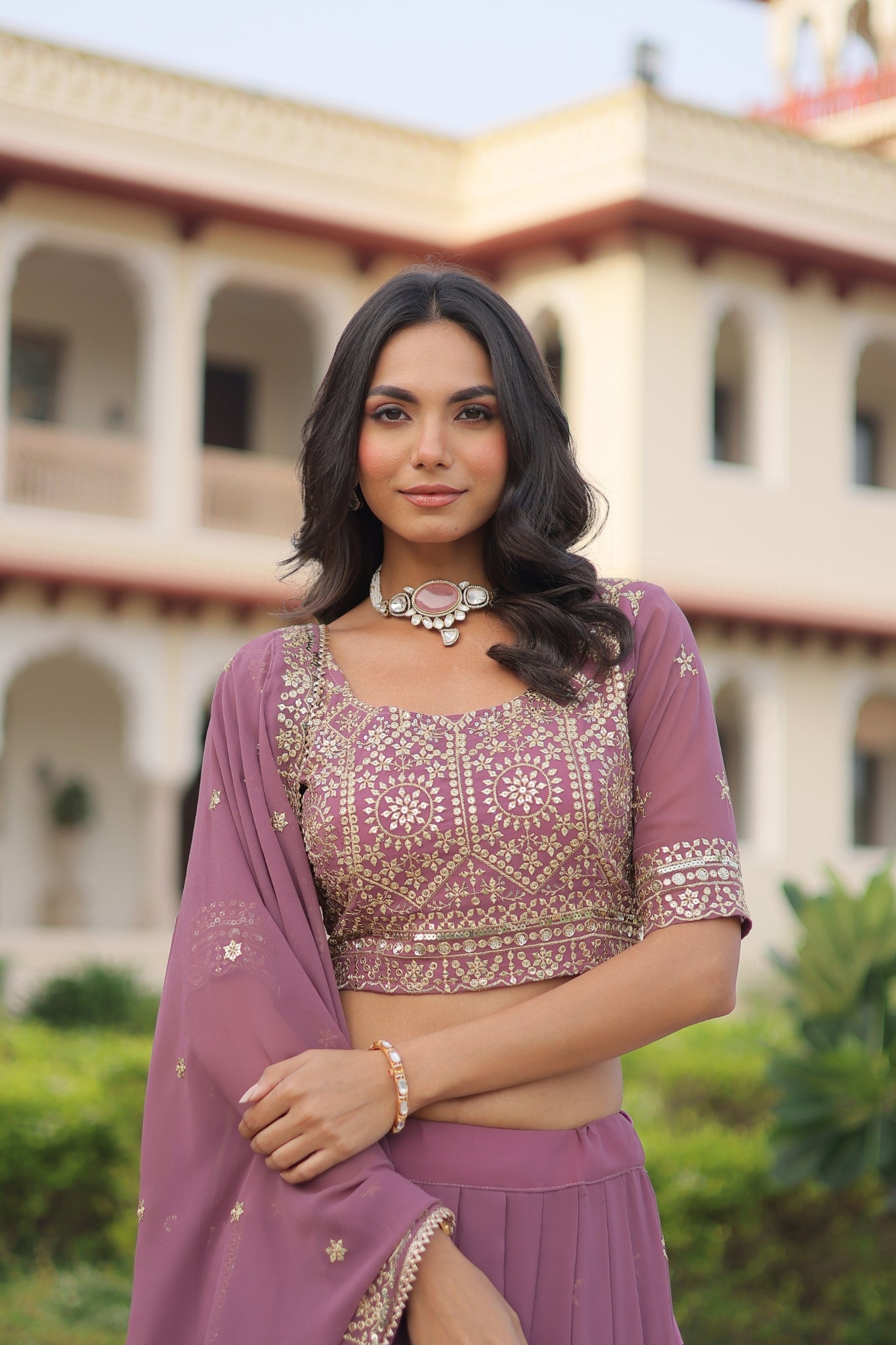 Designer Sequins Embroidered Lehenga Choli For Weddings And Festive Wear