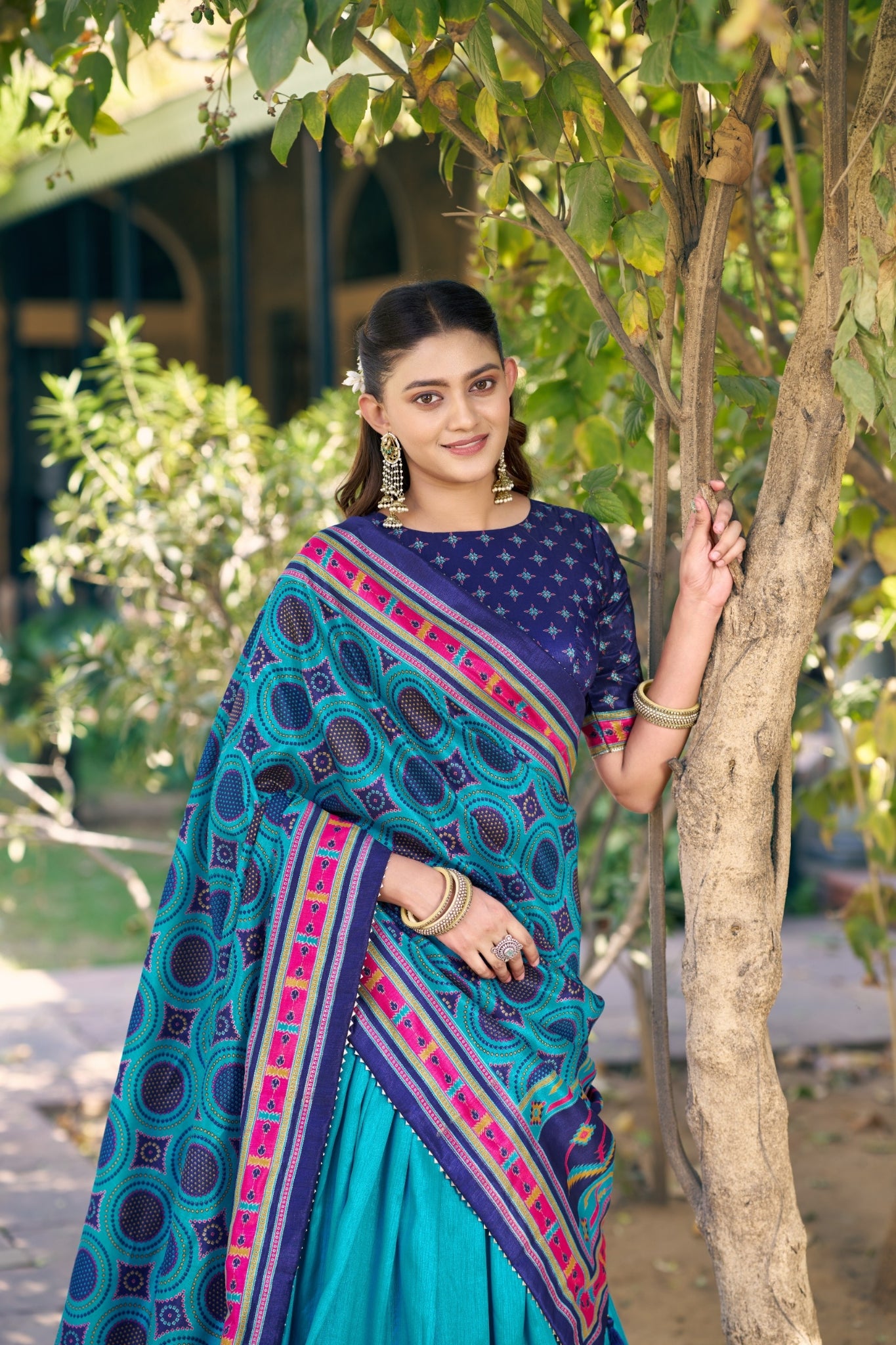 Premium Printed Festive Tasar Silk Lehenga Choli Set For Women