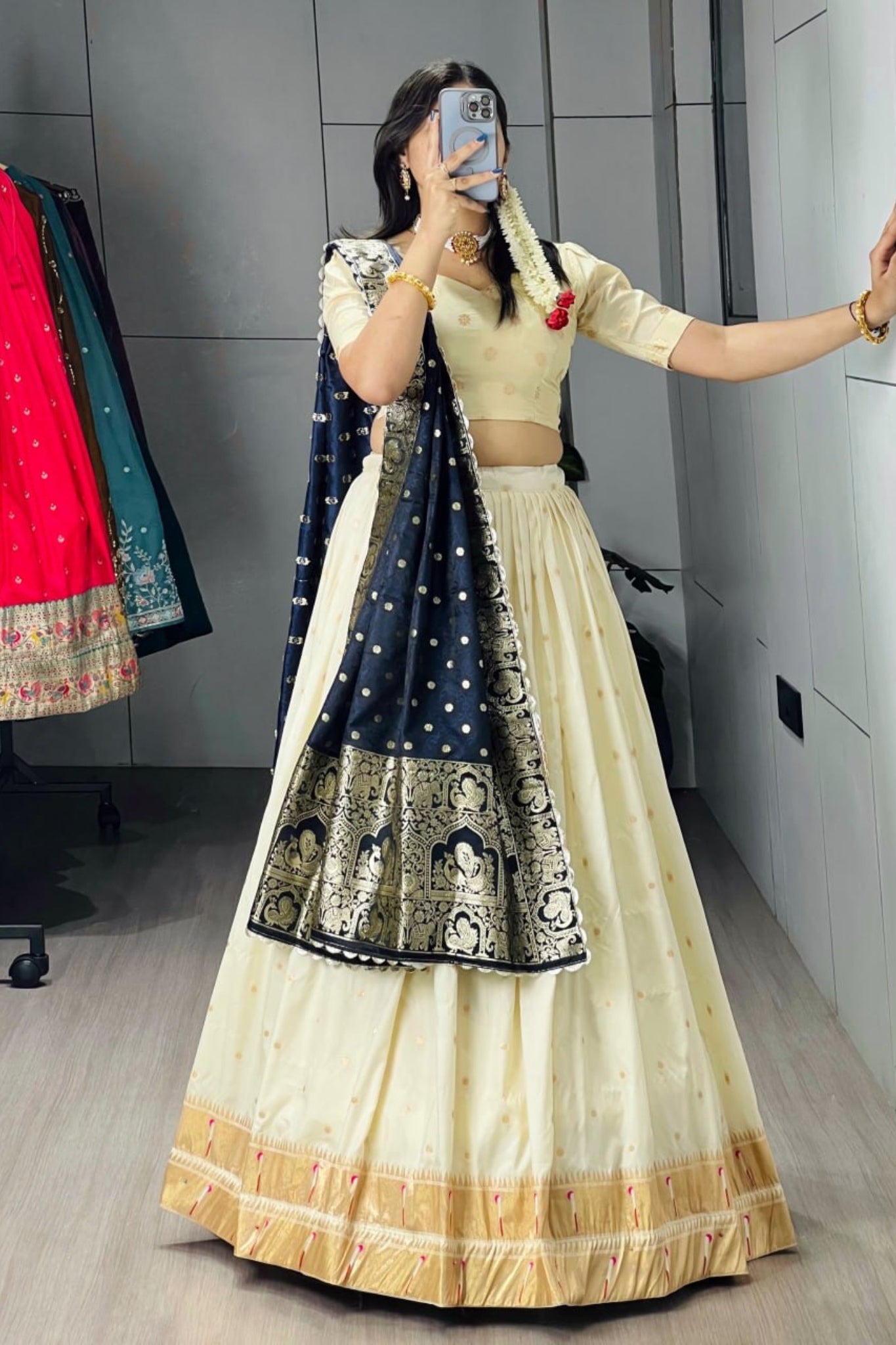 Royal Classical Paithani Silk Lehenga Choli With Iconic Zari Dupatta For Wedding And Festive Wear