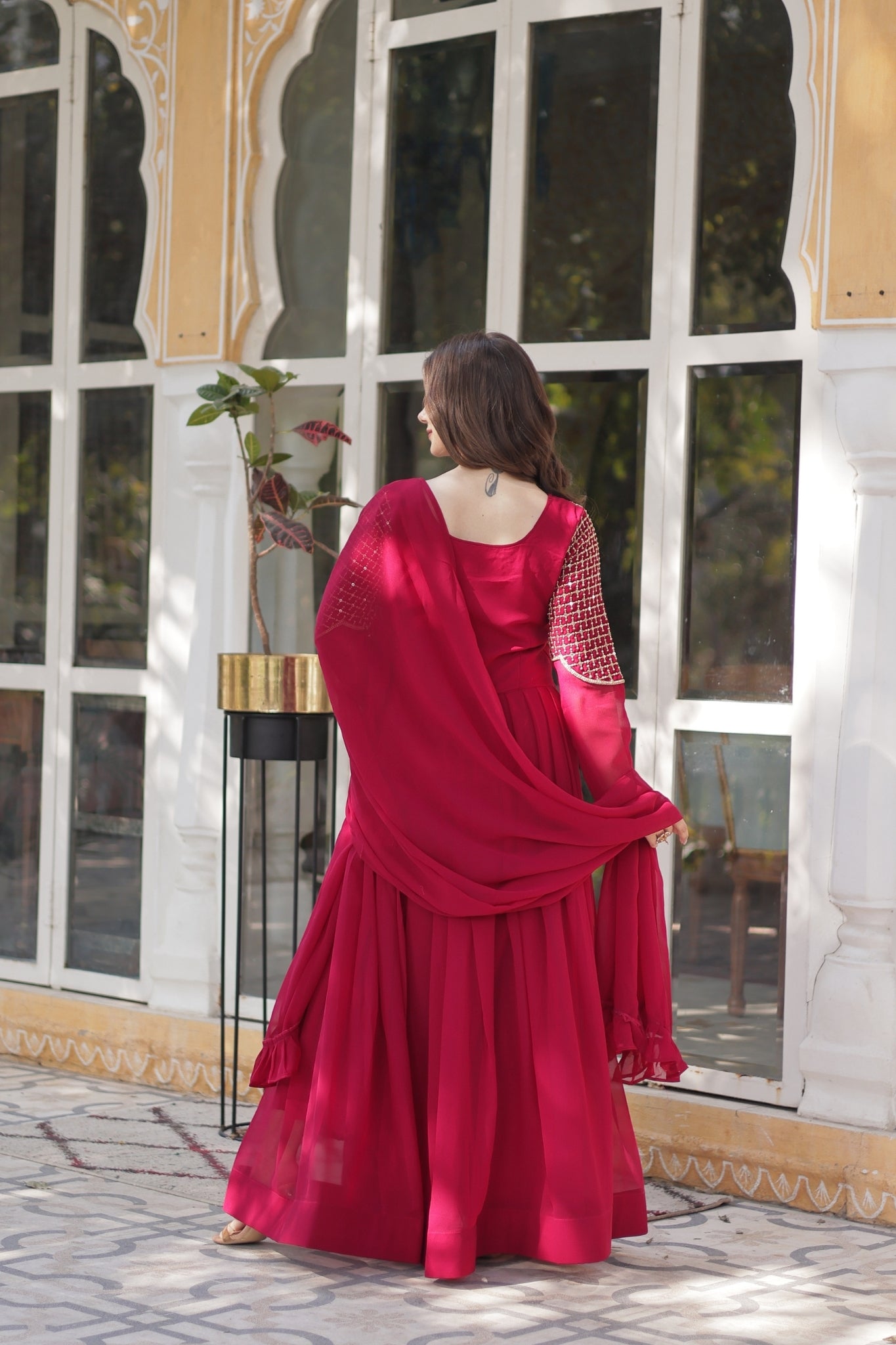 Attractive Georgette Embroidered Designer Anarkali Suit Set