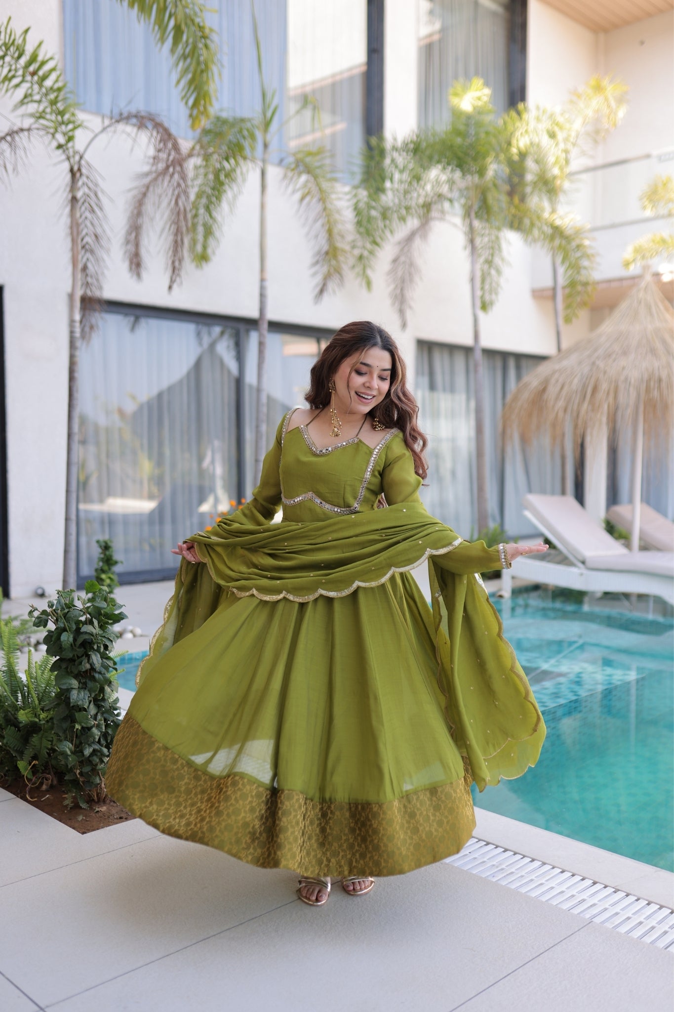 Premium Flared Anarkali Set with Dupatta