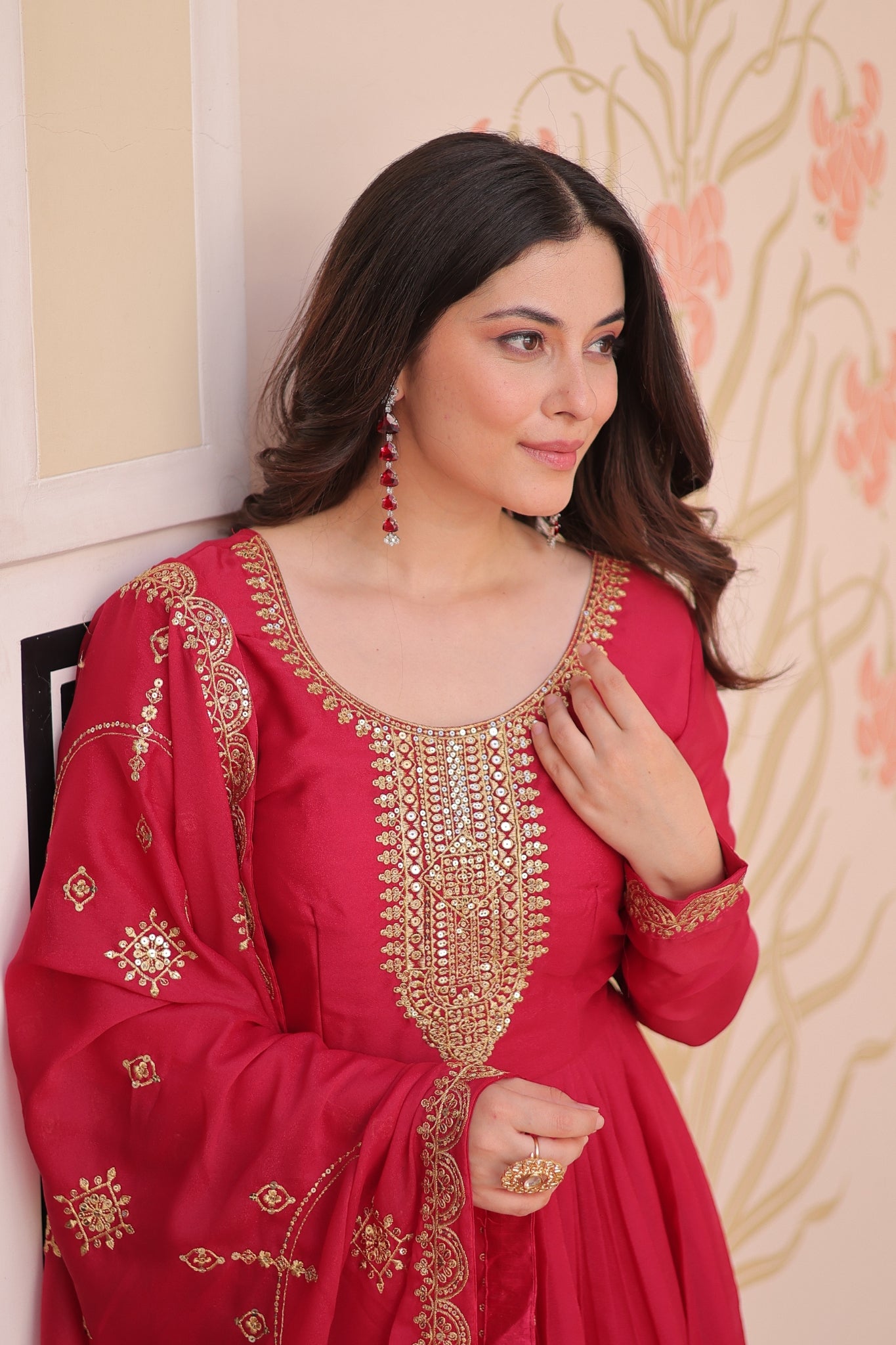 Designer Gown With Zari Sequins Elegance