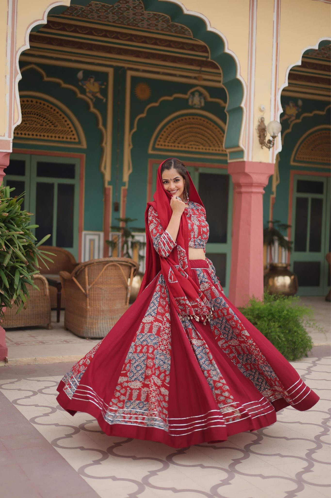 Printed Readymade Rayon Designer Navratri Lehenga Choli