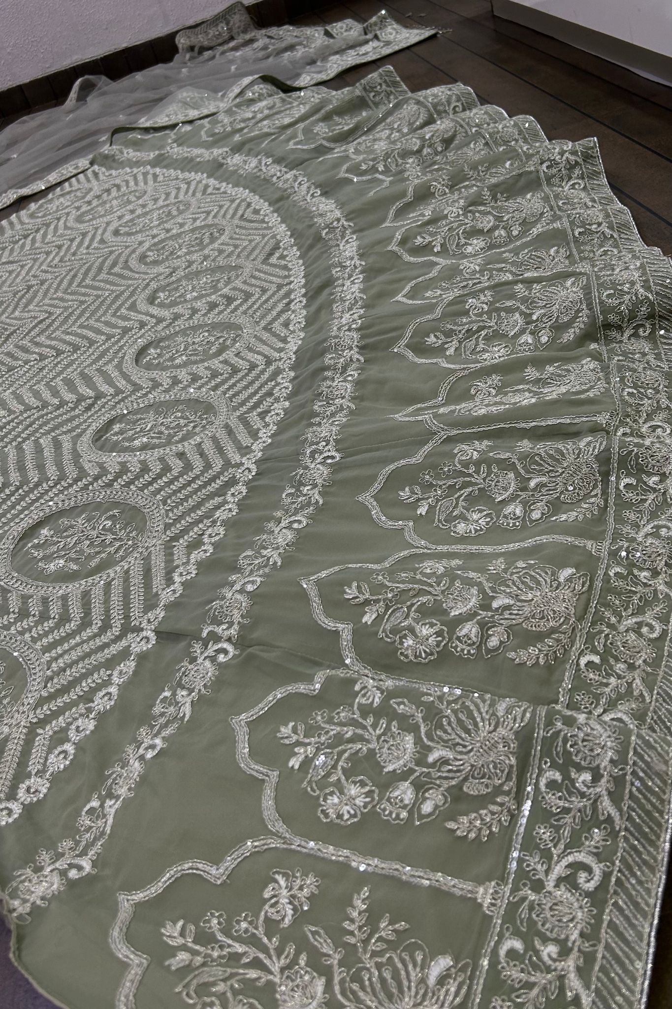 Pista Green Embroidery Sequence Work Bridal Choli For Woman