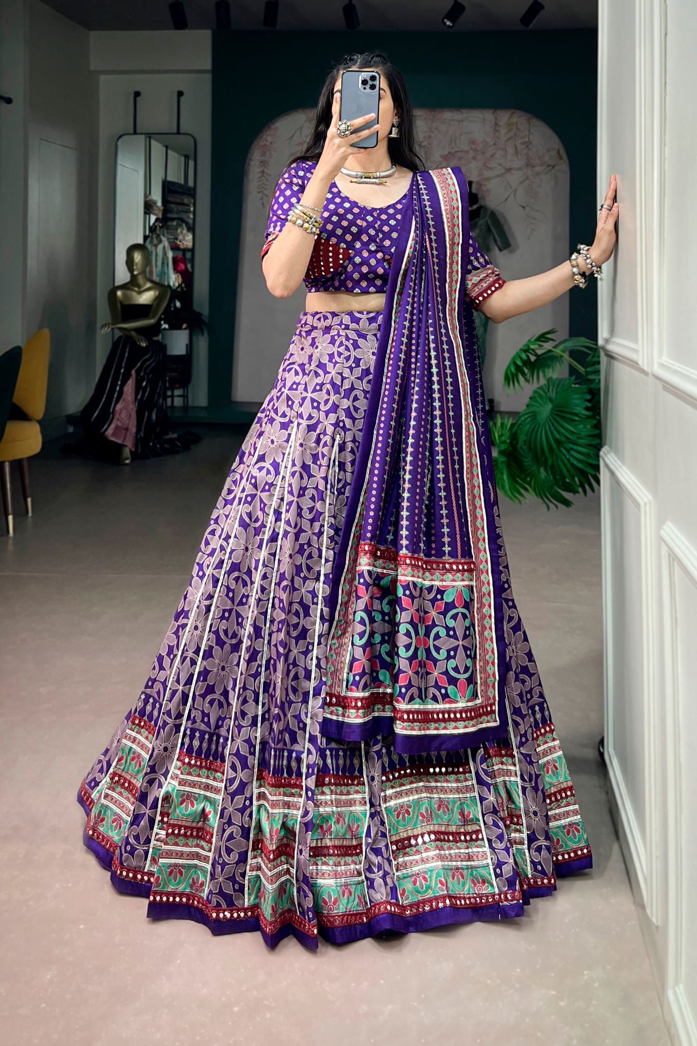Raasrang Traditional Designer Navratri Lehenga Choli In Premium Tasar Silk