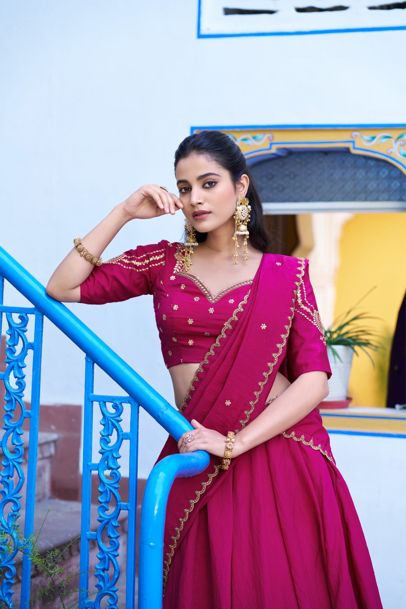 Designer Silk Lehenga Choli For Women With Sequins Thread Embroidery Dupatta